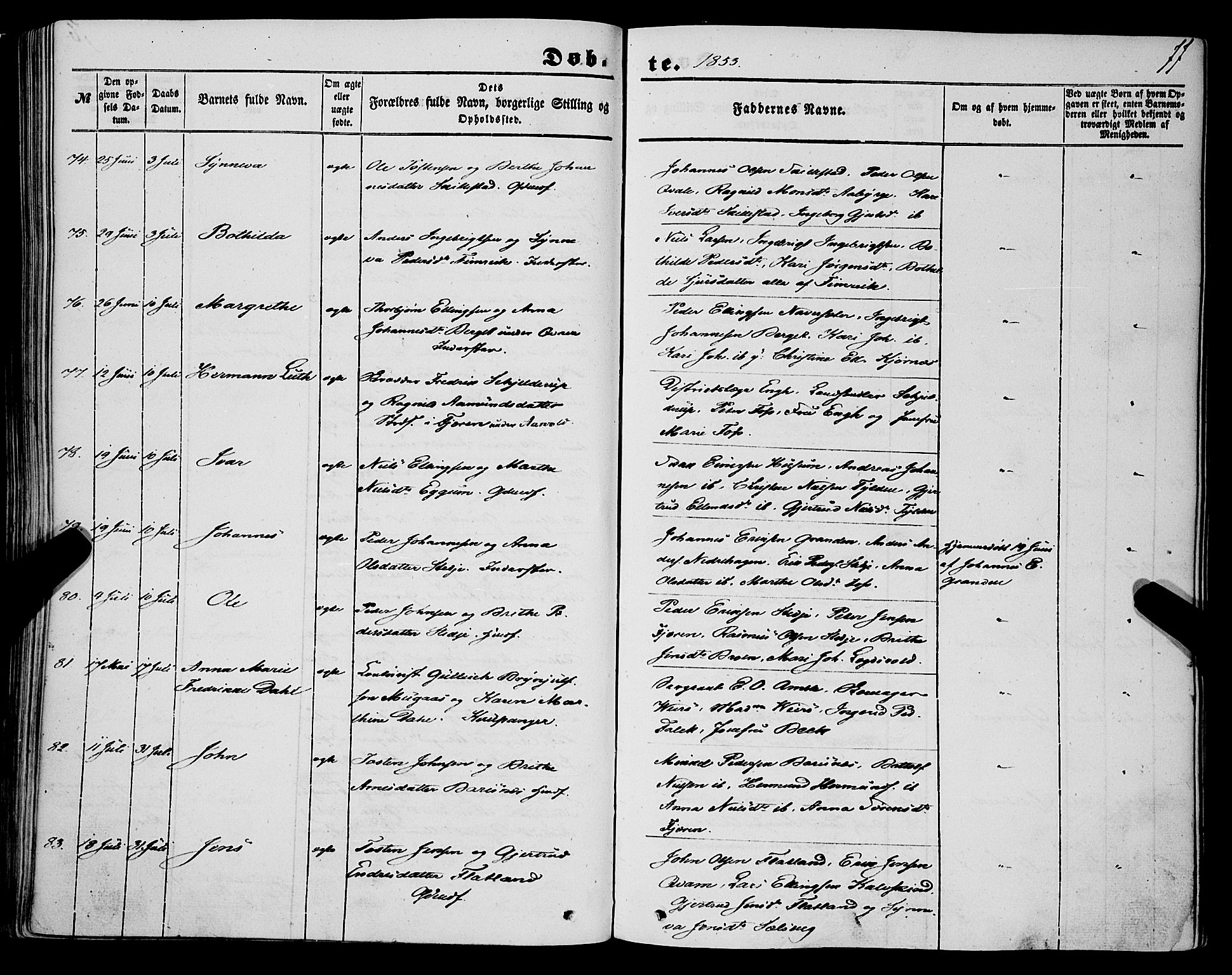 Sogndal sokneprestembete, AV/SAB-A-81301/H/Haa/Haaa/L0012I: Ministerialbok nr. A 12I, 1847-1859, s. 77