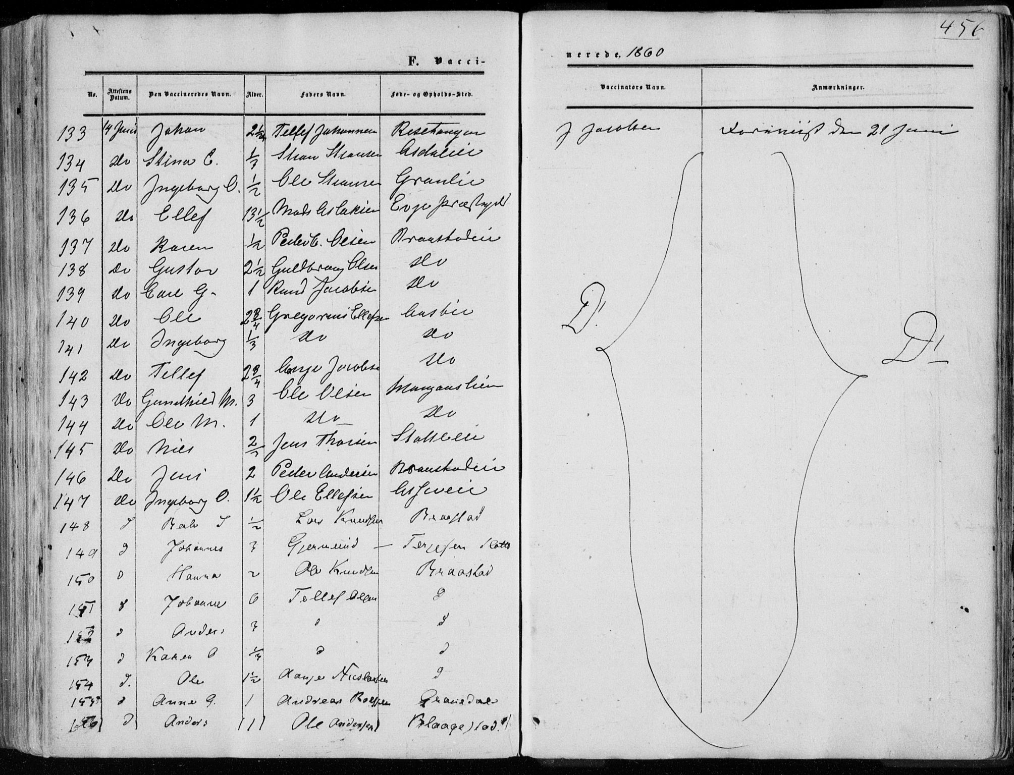 Øyestad sokneprestkontor, AV/SAK-1111-0049/F/Fa/L0015: Ministerialbok nr. A 15, 1857-1873, s. 456