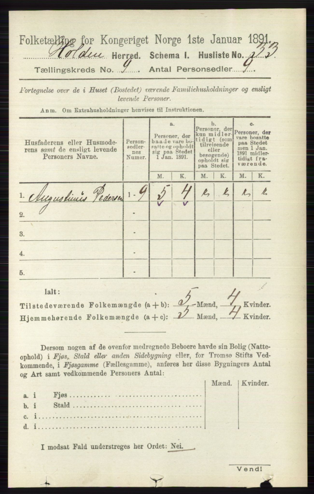 RA, Folketelling 1891 for 0819 Holla herred, 1891, s. 4080