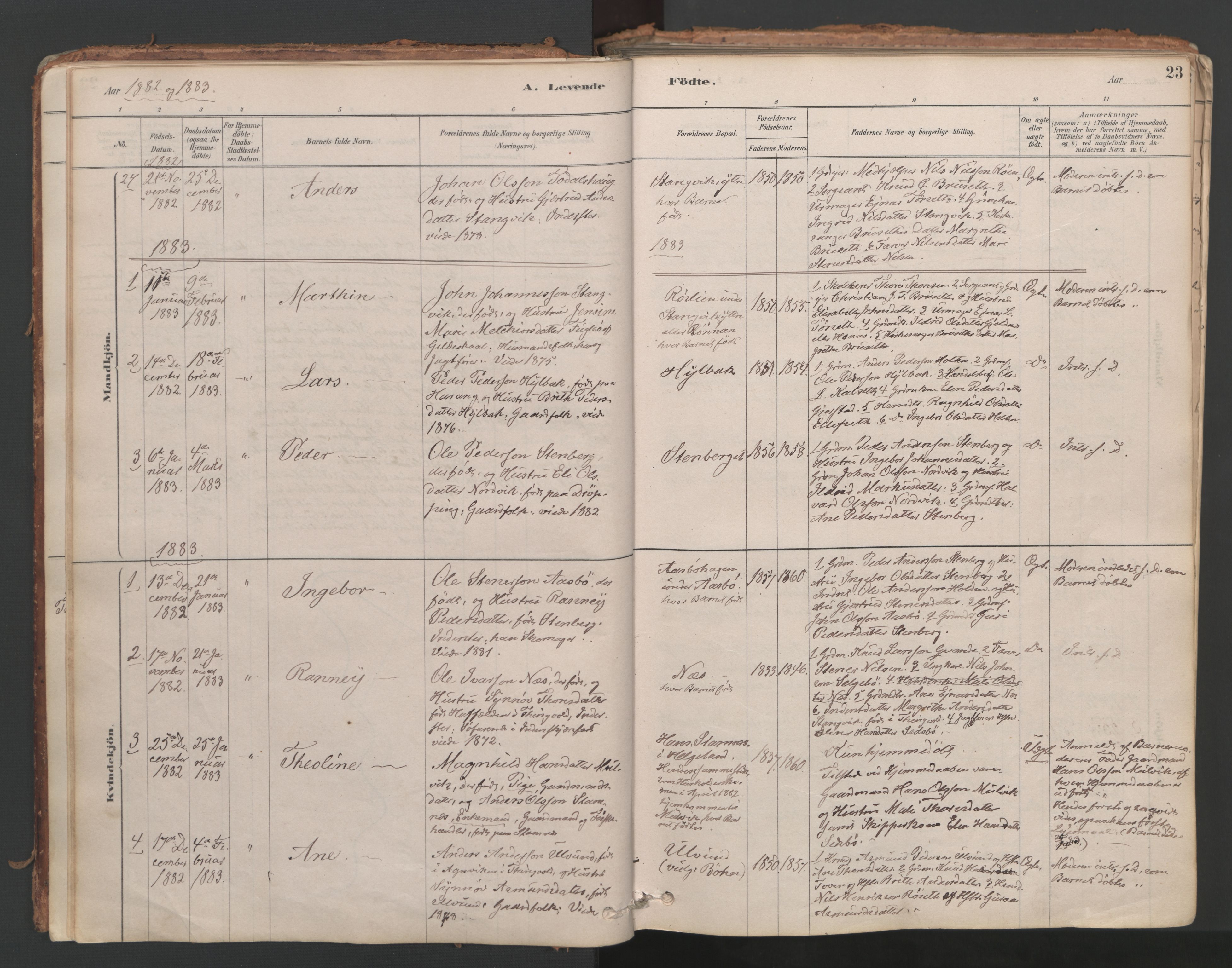 Ministerialprotokoller, klokkerbøker og fødselsregistre - Møre og Romsdal, AV/SAT-A-1454/592/L1029: Ministerialbok nr. 592A07, 1879-1902, s. 23