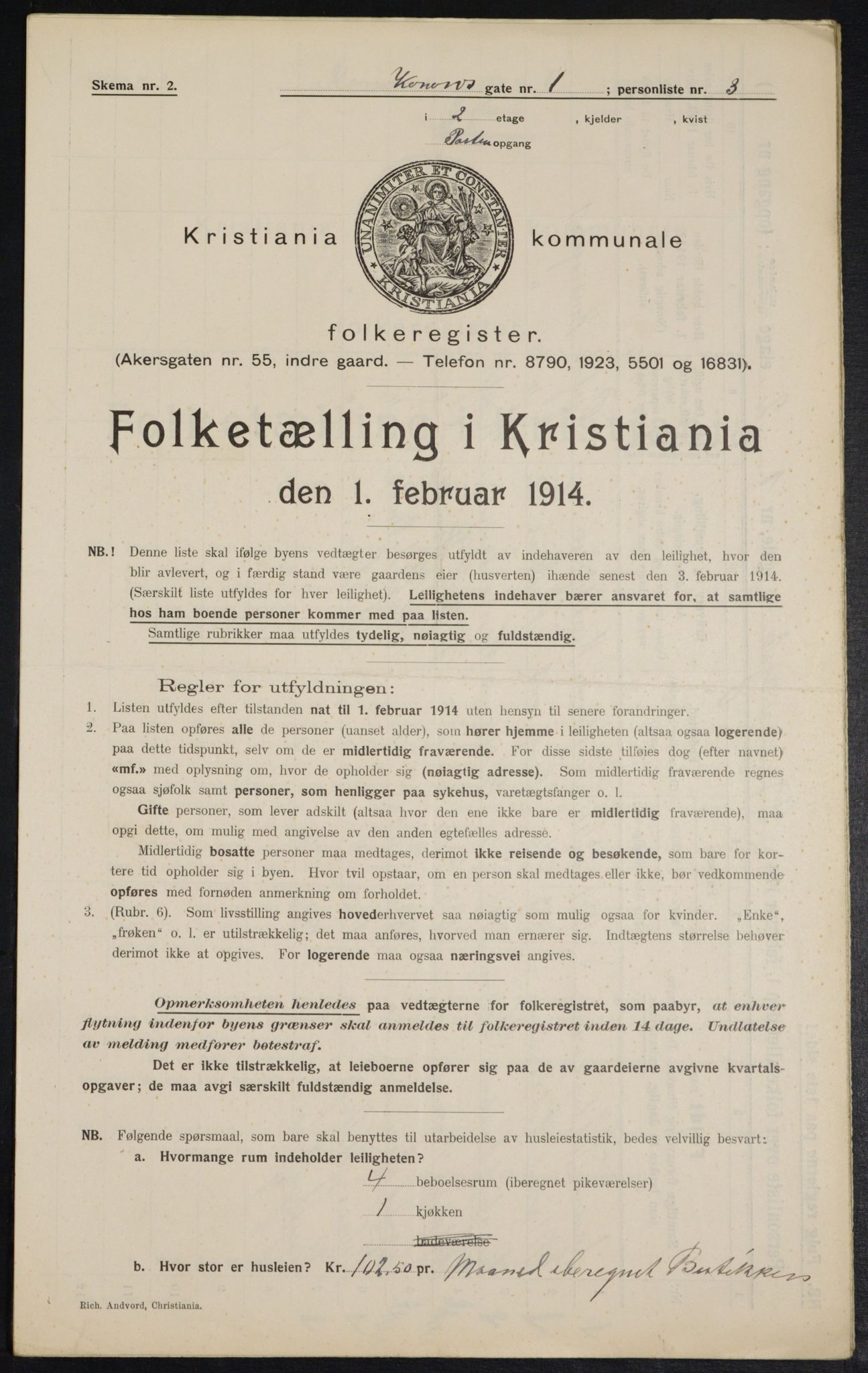 OBA, Kommunal folketelling 1.2.1914 for Kristiania, 1914, s. 52924