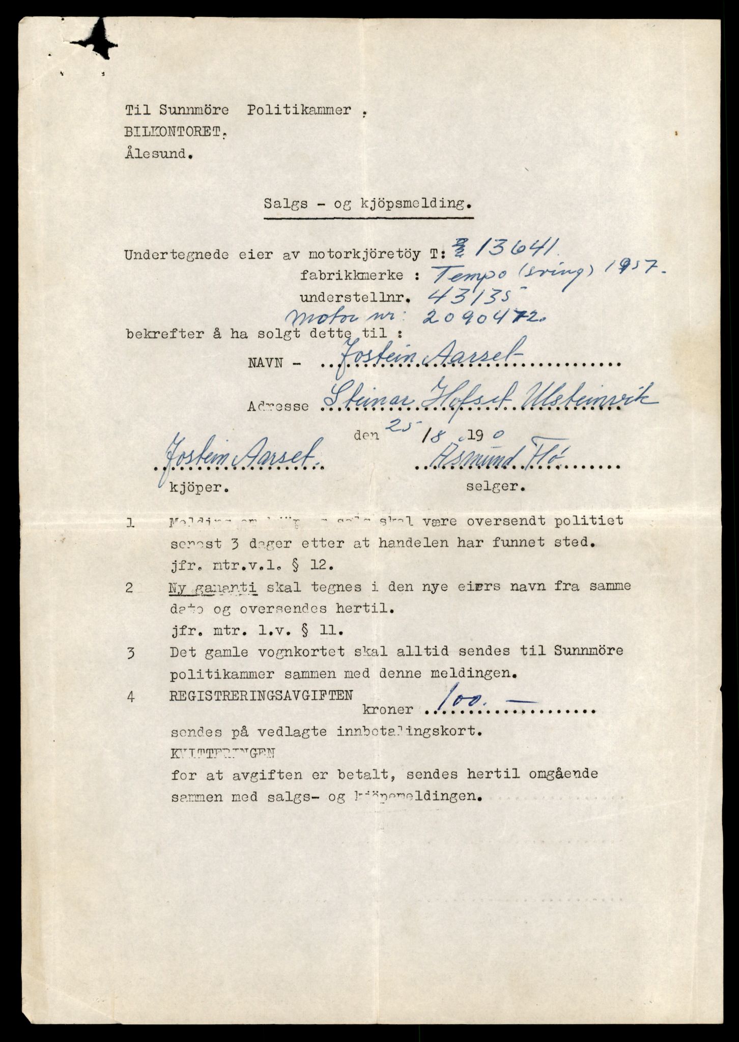 Møre og Romsdal vegkontor - Ålesund trafikkstasjon, AV/SAT-A-4099/F/Fe/L0040: Registreringskort for kjøretøy T 13531 - T 13709, 1927-1998, s. 1935