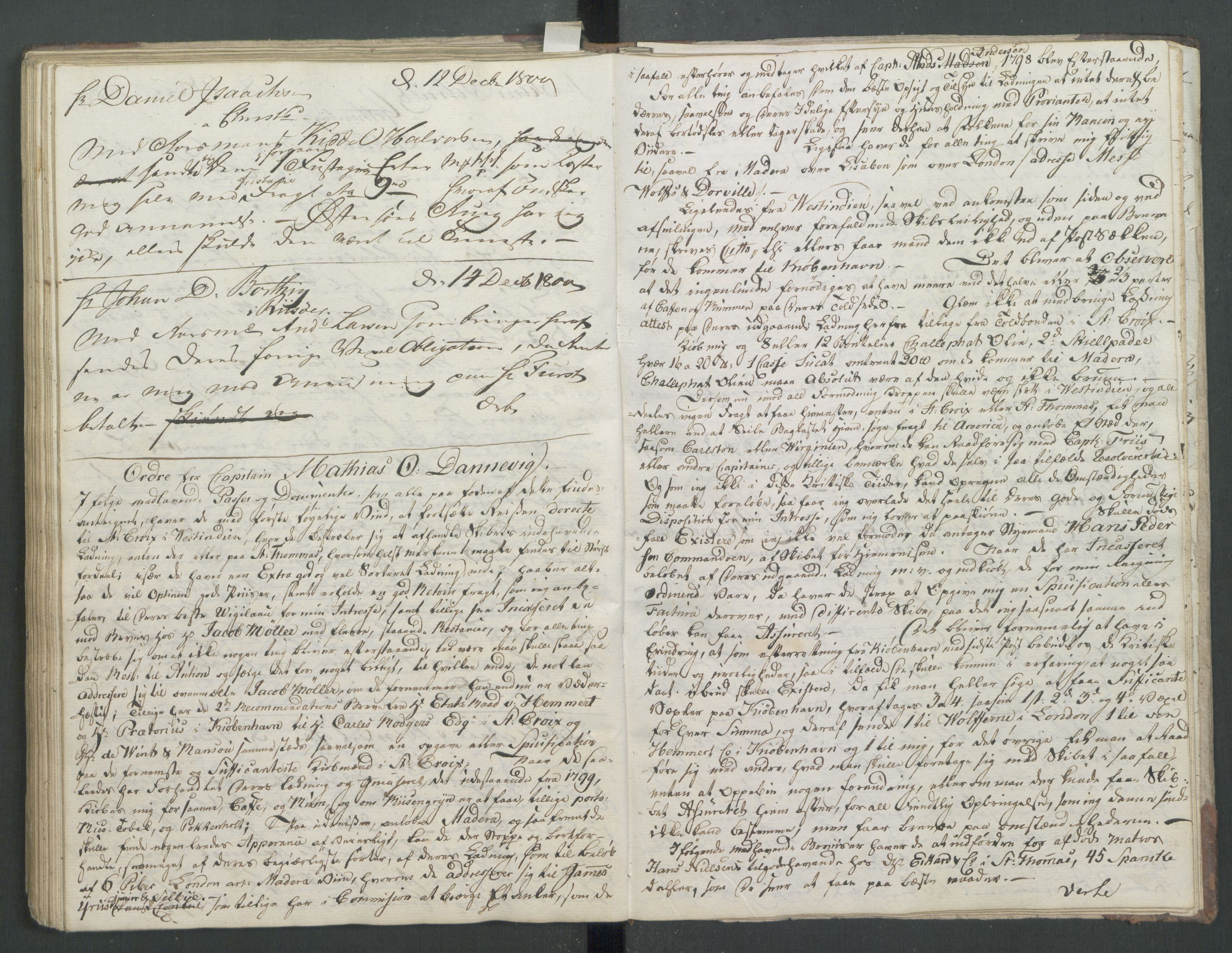 Samling av forretningsarkiv. A-Å, AAKS/PA-1060/F/Fa/L0126/0002: Herlofson,Hans / Herlofson,Hans. Kopibok, 1799-1801, s. 164