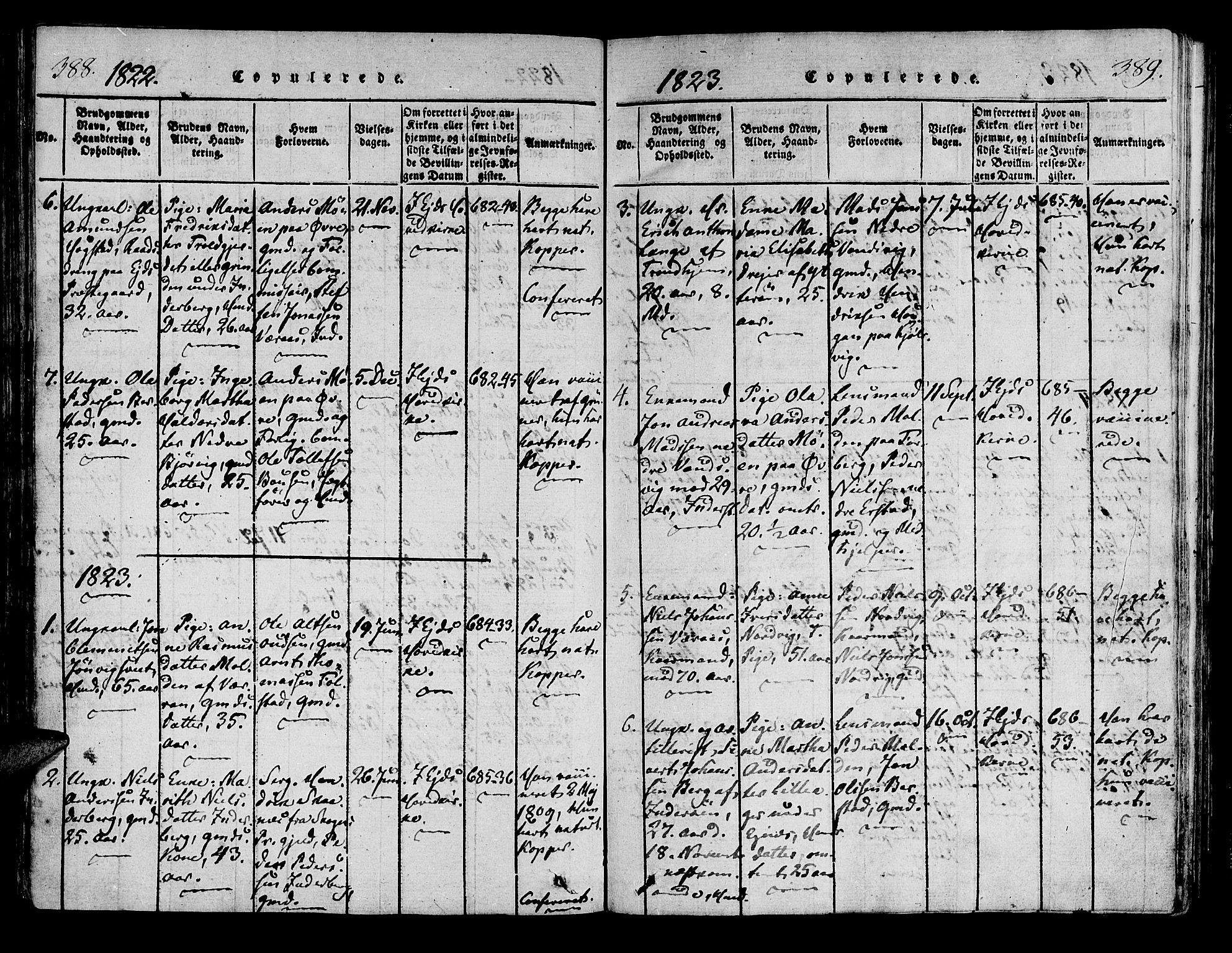 Ministerialprotokoller, klokkerbøker og fødselsregistre - Nord-Trøndelag, SAT/A-1458/722/L0217: Ministerialbok nr. 722A04, 1817-1842, s. 388-389