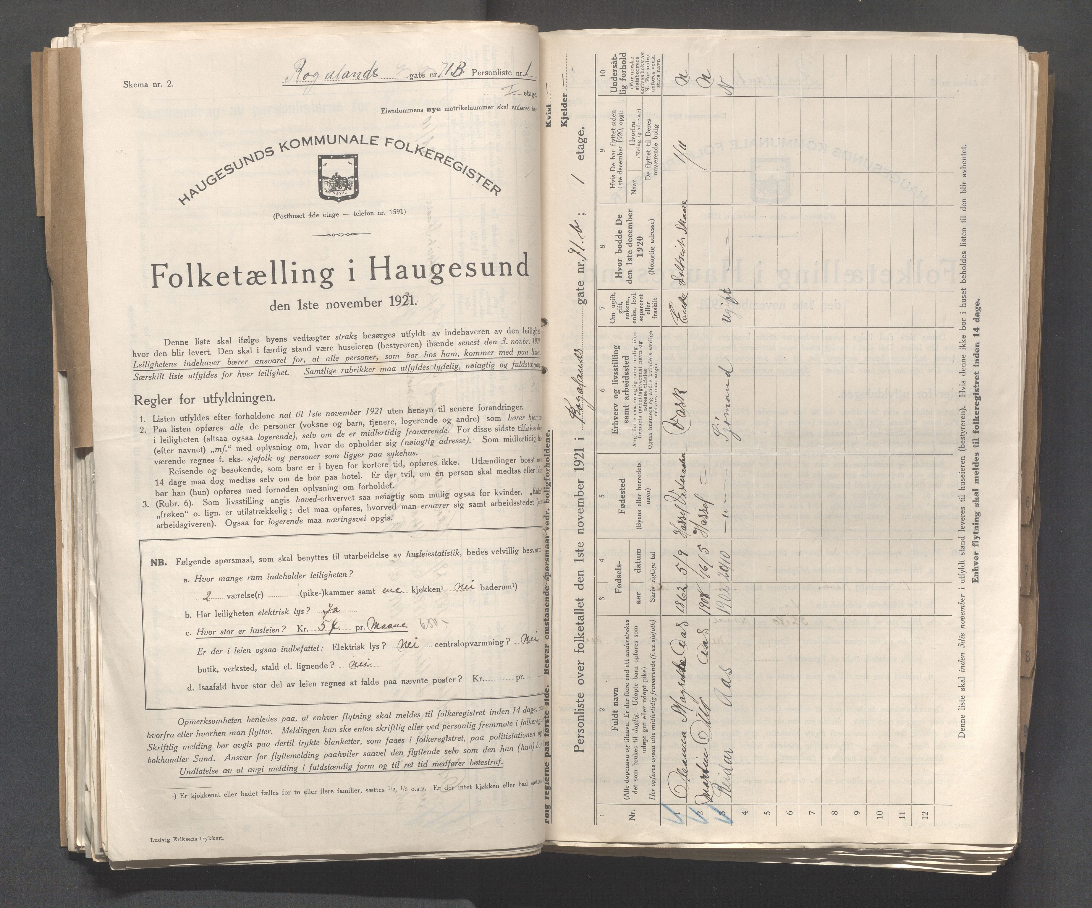 IKAR, Kommunal folketelling 1.11.1921 for Haugesund, 1921, s. 3283