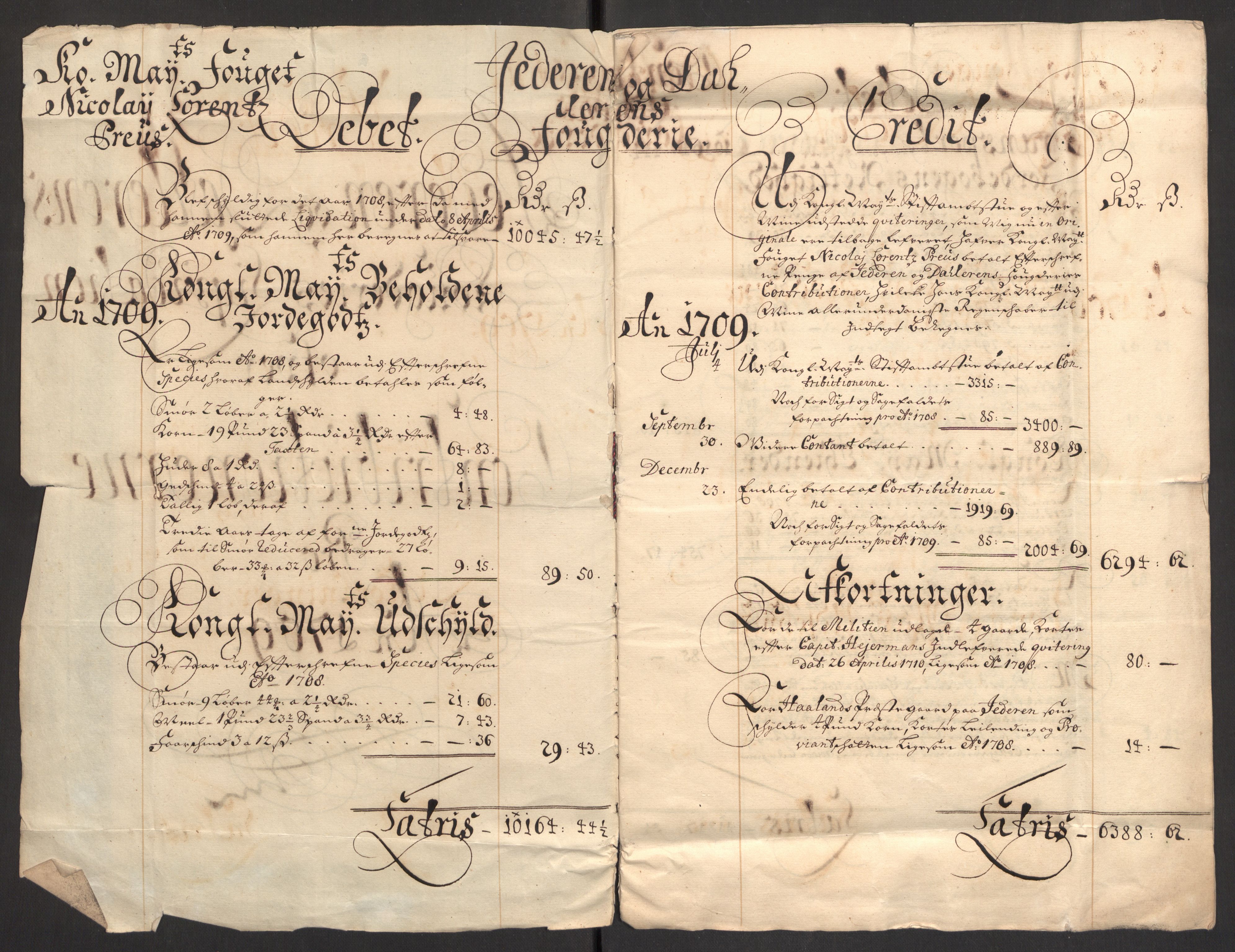 Rentekammeret inntil 1814, Reviderte regnskaper, Fogderegnskap, AV/RA-EA-4092/R46/L2734: Fogderegnskap Jæren og Dalane, 1709-1710, s. 16