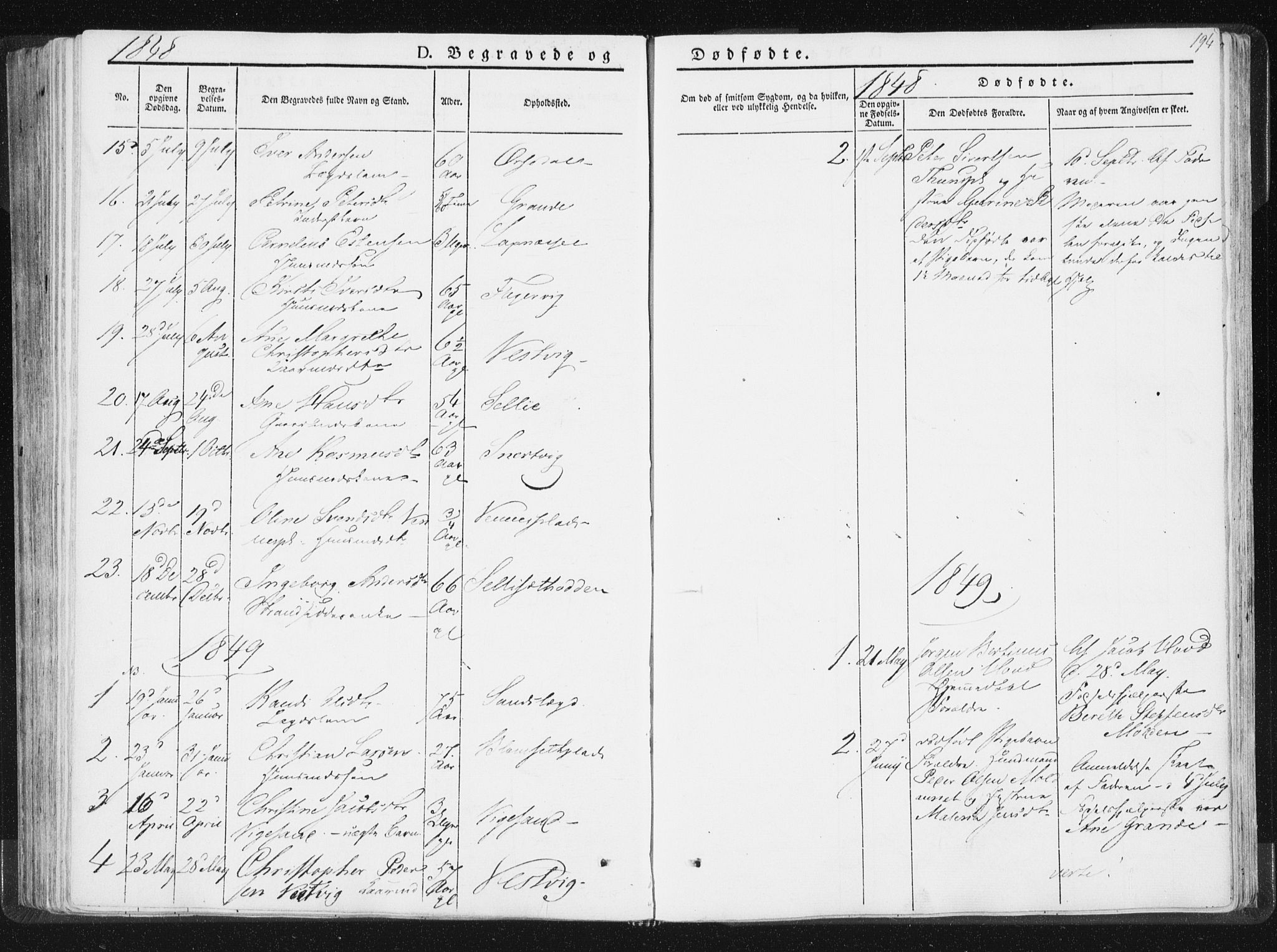 Ministerialprotokoller, klokkerbøker og fødselsregistre - Nord-Trøndelag, SAT/A-1458/744/L0418: Ministerialbok nr. 744A02, 1843-1866, s. 194