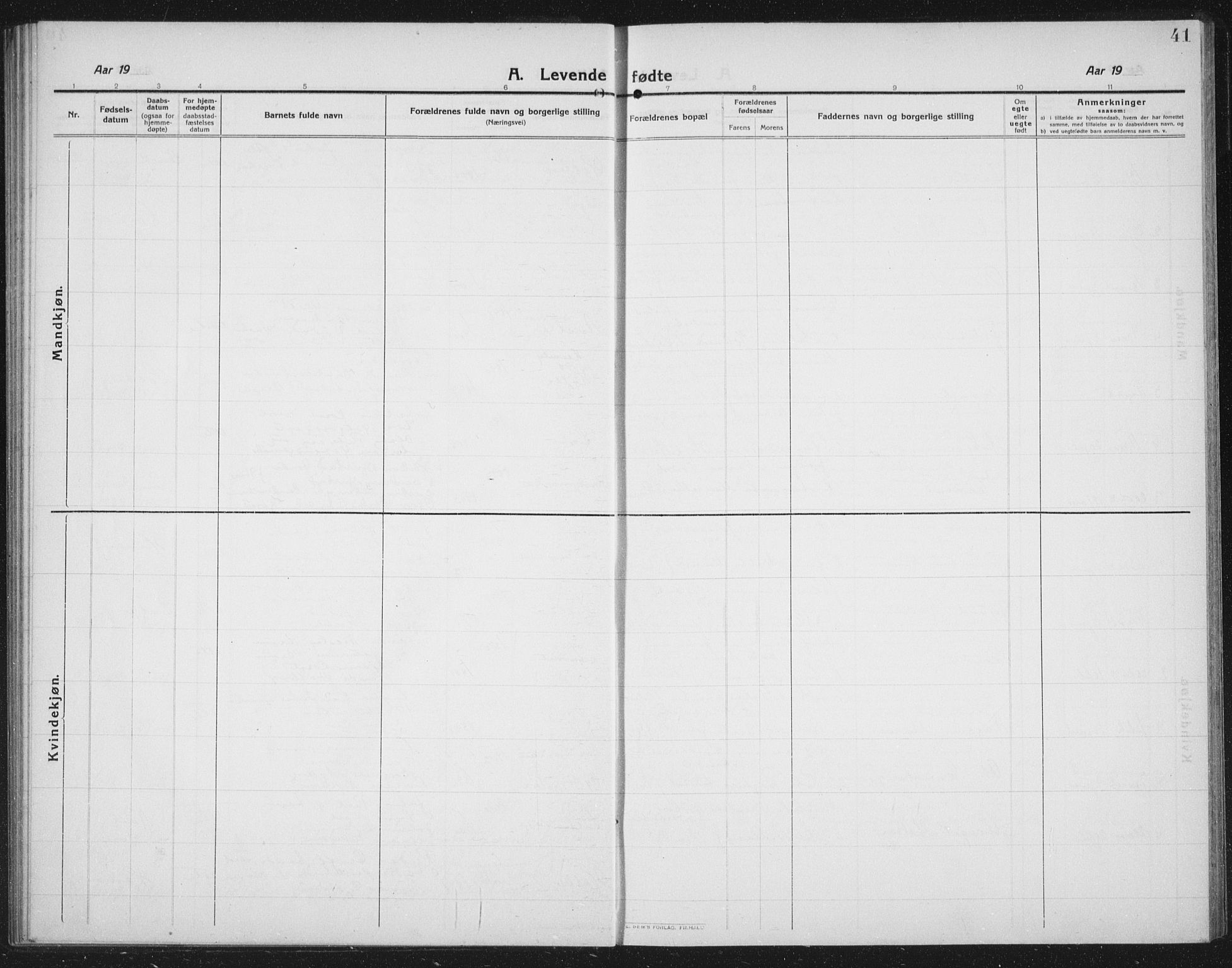 Ministerialprotokoller, klokkerbøker og fødselsregistre - Nord-Trøndelag, SAT/A-1458/731/L0312: Klokkerbok nr. 731C03, 1911-1935, s. 41