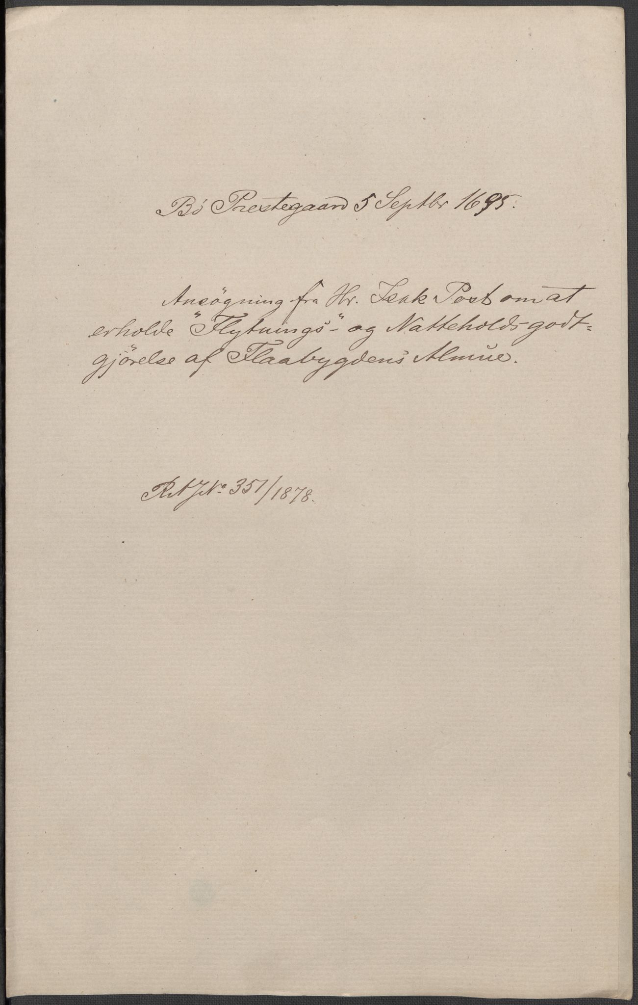 Riksarkivets diplomsamling, RA/EA-5965/F15/L0027: Prestearkiv - Telemark, 1587-1738, s. 157