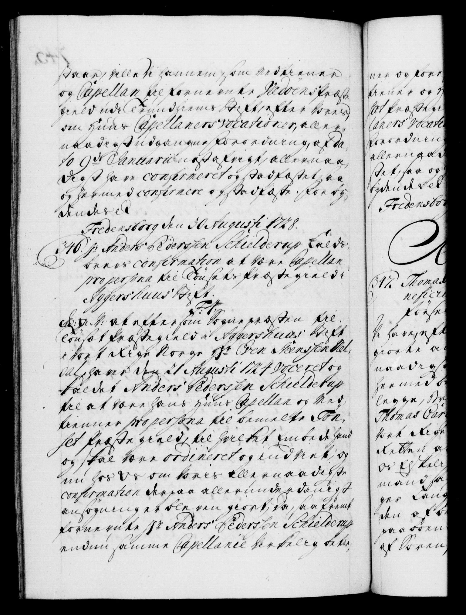 Danske Kanselli 1572-1799, RA/EA-3023/F/Fc/Fca/Fcaa/L0025: Norske registre, 1726-1728, s. 745b