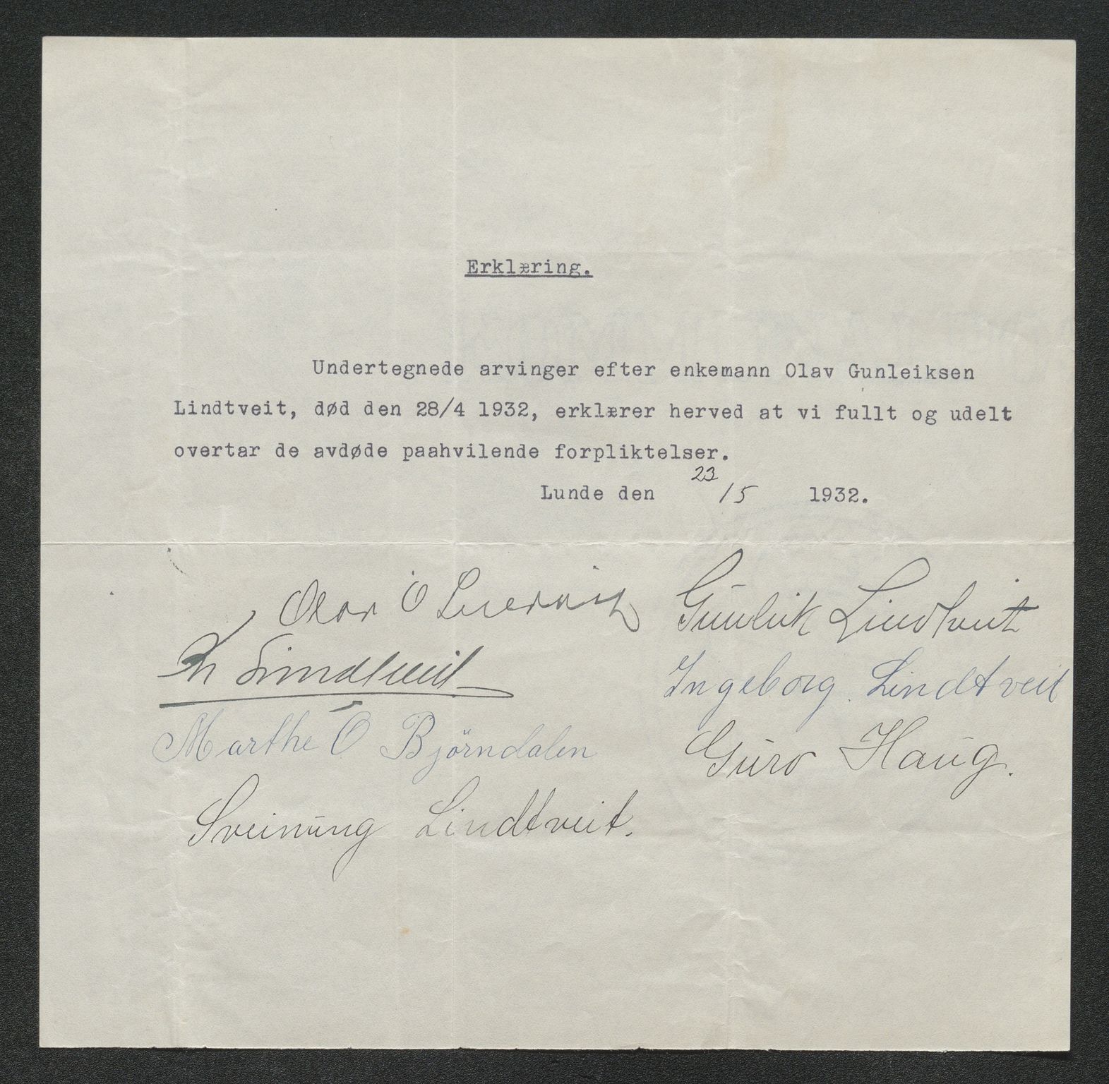 Nedre Telemark sorenskriveri, SAKO/A-135/H/Ha/Hab/L0008: Dødsfallsfortegnelser
, 1931-1935, s. 442