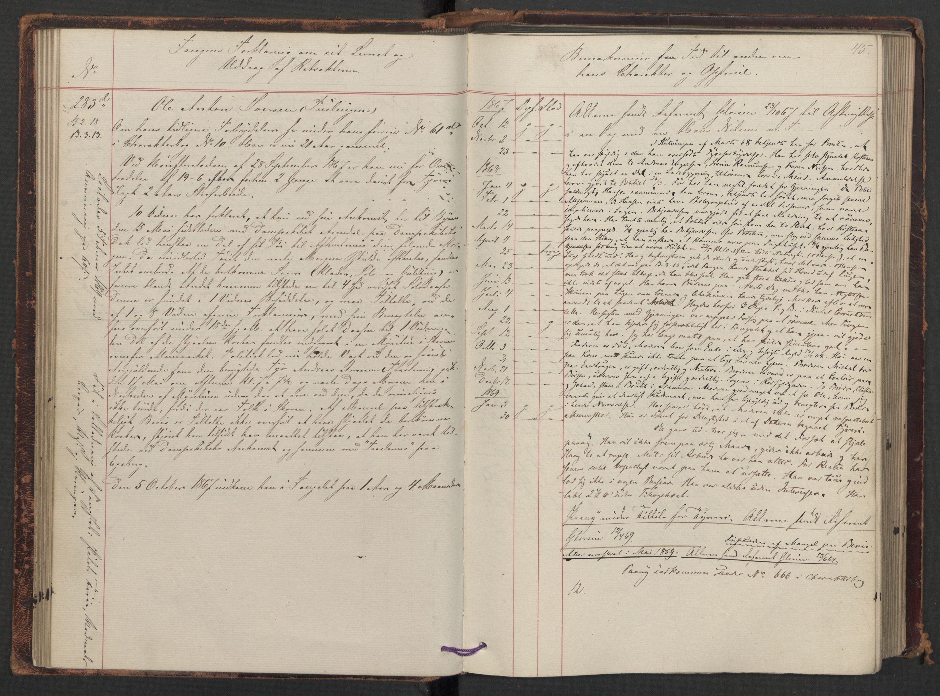 Botsfengslet, AV/RA-S-1539/D/Db/Dbb/L0011: 236d - 537d, 1867-1868, s. 45