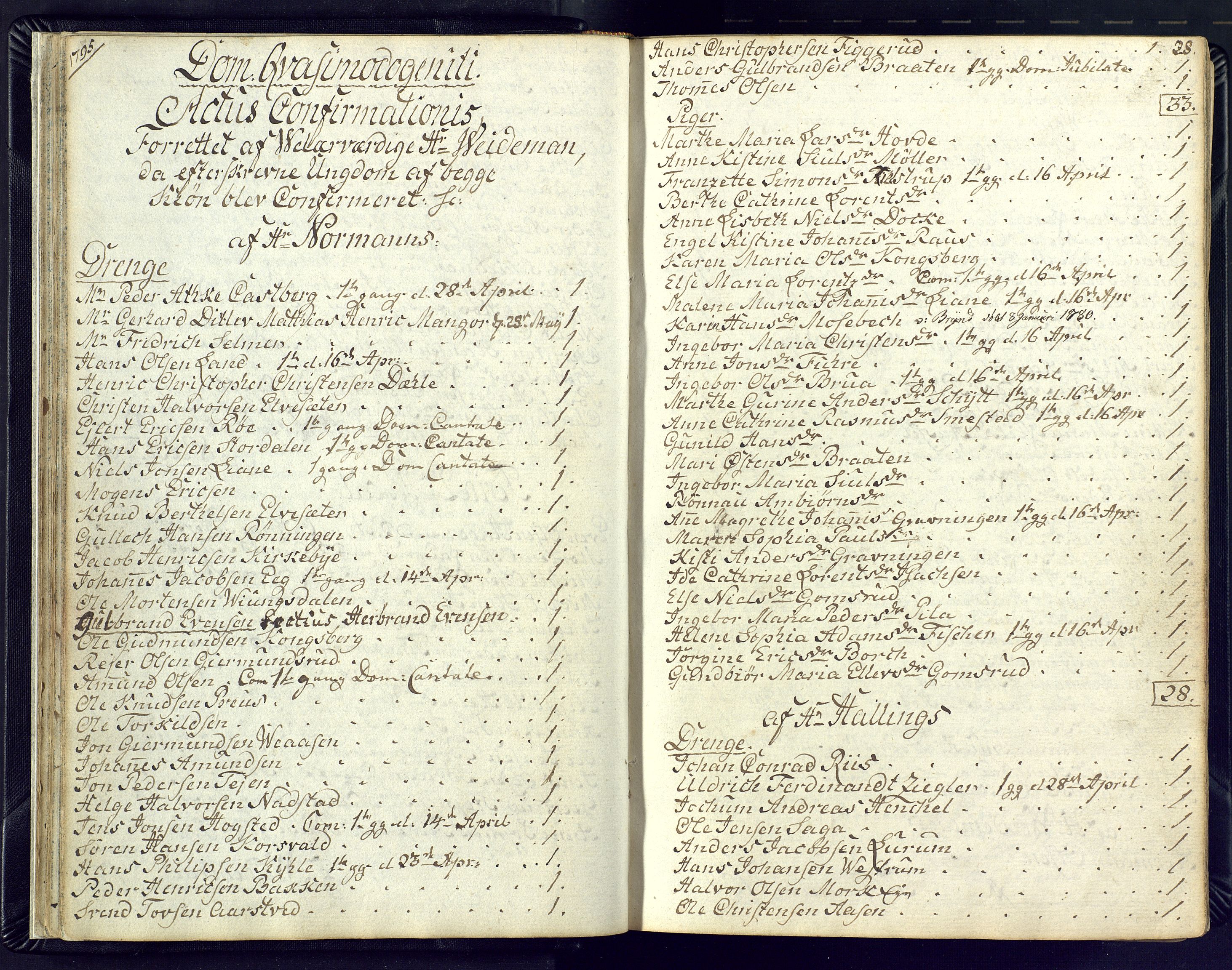 Kongsberg kirkebøker, SAKO/A-22/M/Ma/L0012: Kommunikantprotokoll nr. 12, 1794-1800, s. 28