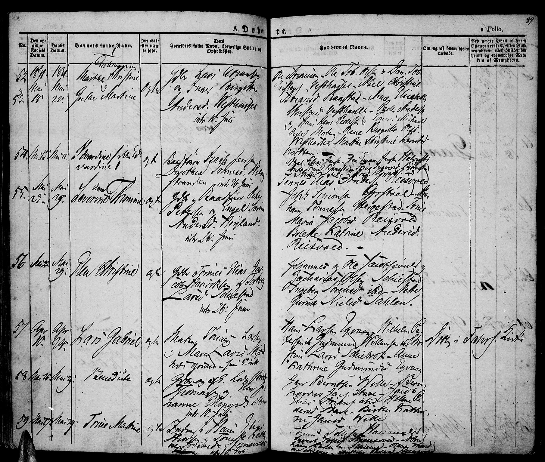Lista sokneprestkontor, AV/SAK-1111-0027/F/Fa/L0008: Ministerialbok nr. A 8, 1823-1835, s. 89