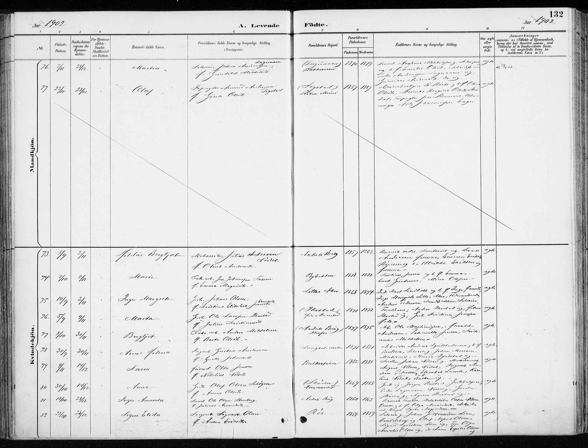 Løten prestekontor, AV/SAH-PREST-022/K/Ka/L0010: Ministerialbok nr. 10, 1892-1907, s. 132