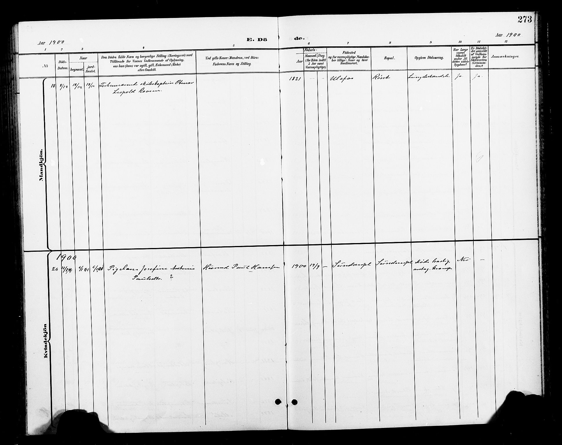 Ministerialprotokoller, klokkerbøker og fødselsregistre - Nord-Trøndelag, SAT/A-1458/730/L0302: Klokkerbok nr. 730C05, 1898-1924, s. 273