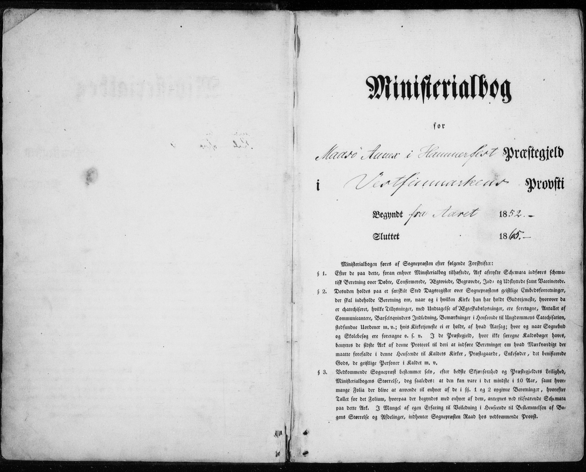 Måsøy sokneprestkontor, SATØ/S-1348/H/Ha/L0002kirke: Ministerialbok nr. 2, 1852-1865