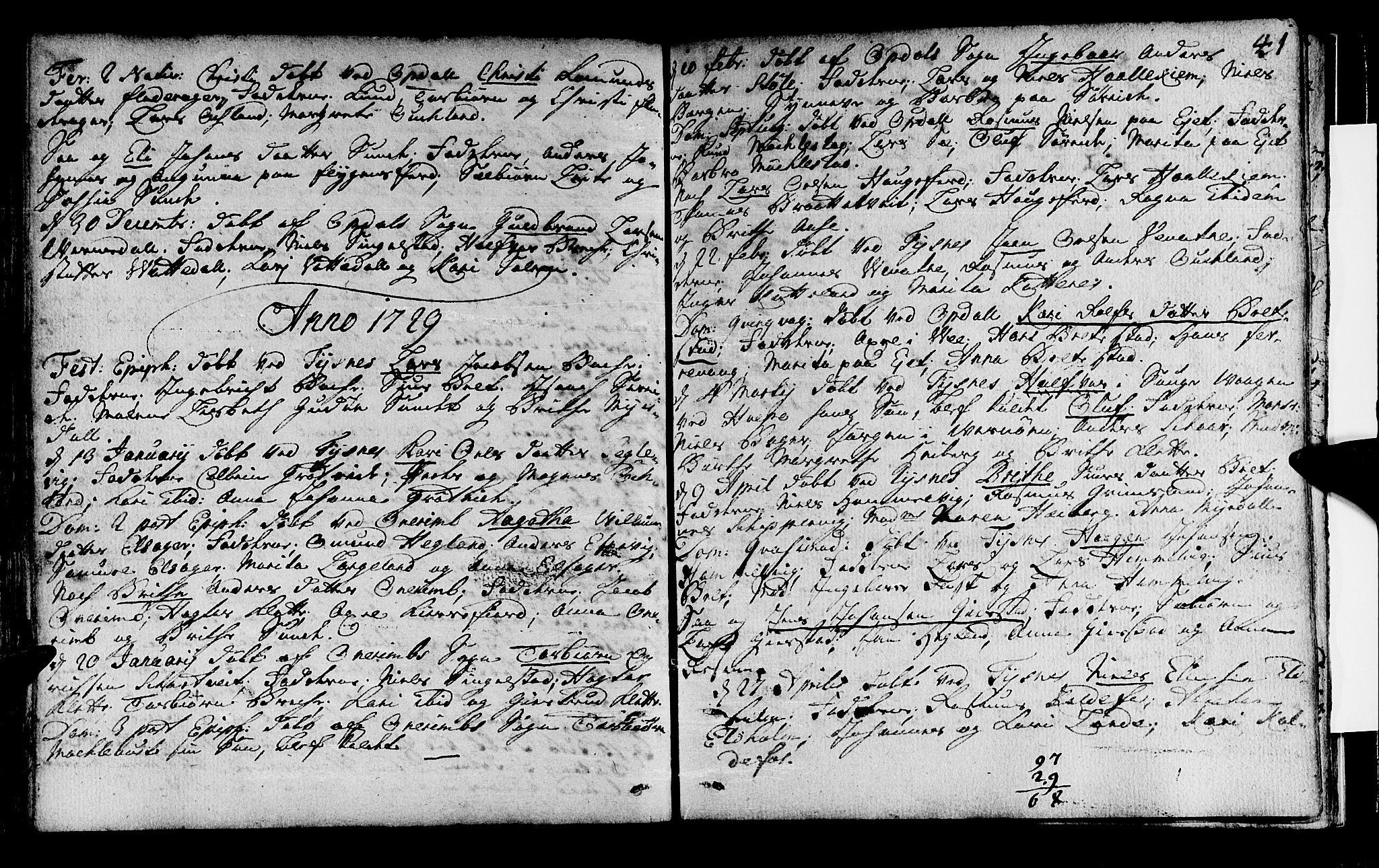 Tysnes sokneprestembete, SAB/A-78601/H/Haa: Ministerialbok nr. A 1, 1723-1731, s. 41