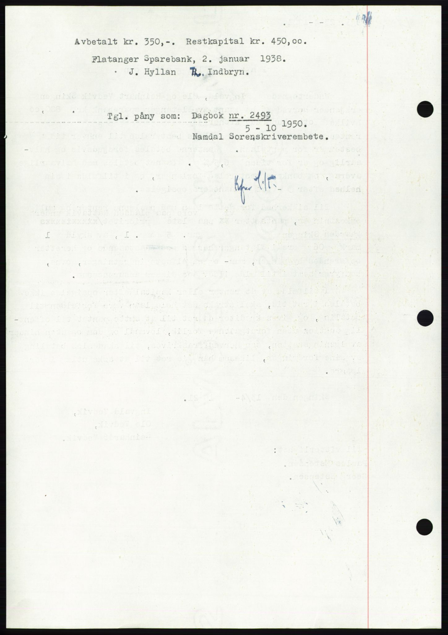 Namdal sorenskriveri, SAT/A-4133/1/2/2C: Pantebok nr. -, 1916-1921, Tingl.dato: 23.04.1921