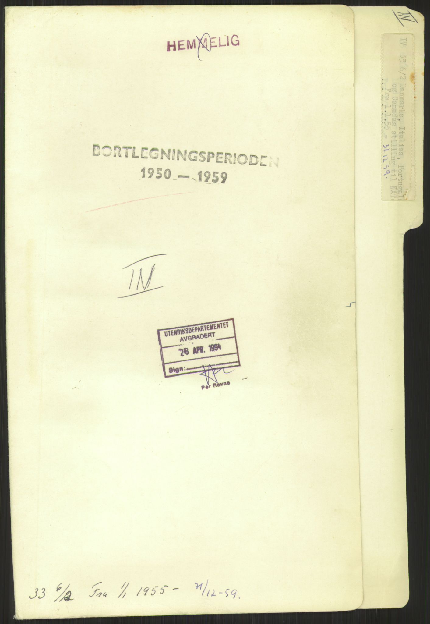 Utenriksdepartementet, RA/S-2259, 1951-1959, s. 1