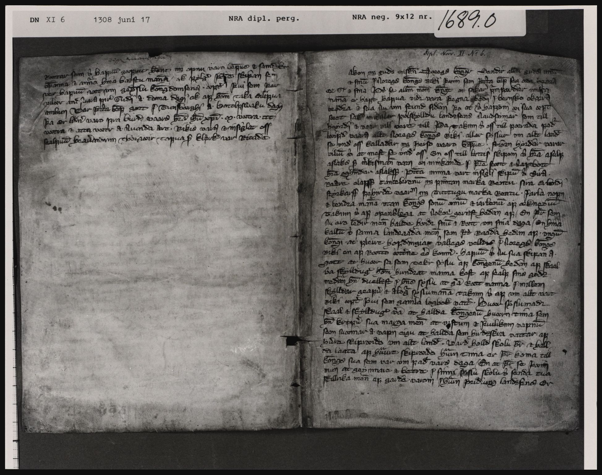Riksarkivets diplomsamling, AV/RA-EA-5965/F01/F01a/L0006: Dokumenter, 1306-1311, s. 11