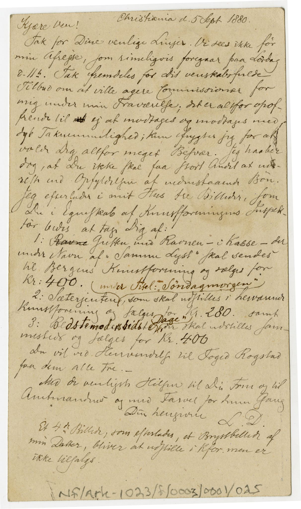 Diderik Maria Aalls brevsamling, NF/Ark-1023/F/L0003: D.M. Aalls brevsamling. D - G, 1797-1889, s. 44