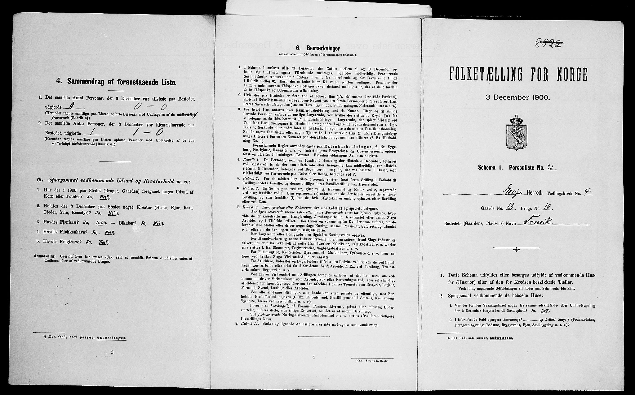 SAK, Folketelling 1900 for 0937 Evje herred, 1900, s. 294