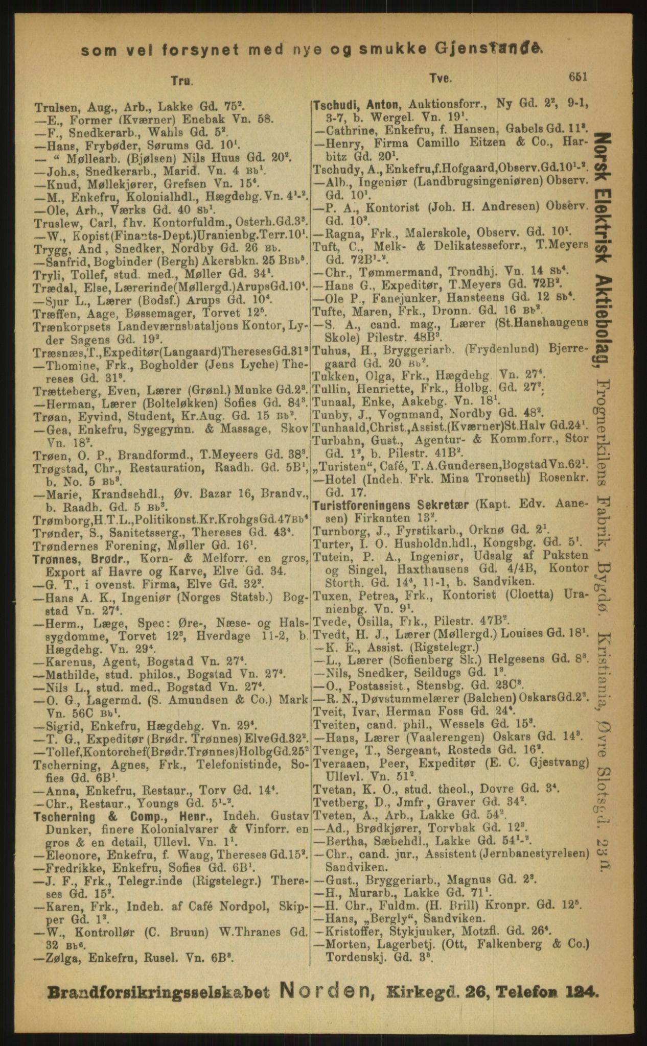 Kristiania/Oslo adressebok, PUBL/-, 1899, s. 651