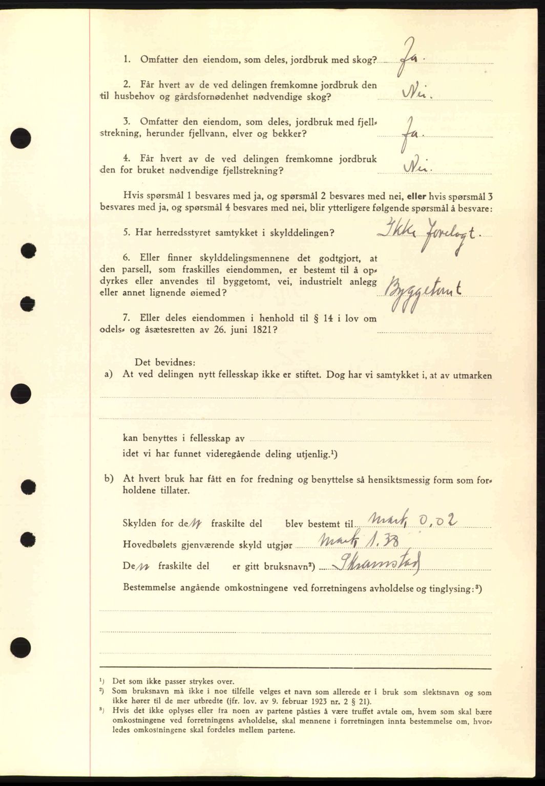 Nordre Sunnmøre sorenskriveri, AV/SAT-A-0006/1/2/2C/2Ca: Pantebok nr. A11, 1941-1941, Dagboknr: 1187/1941