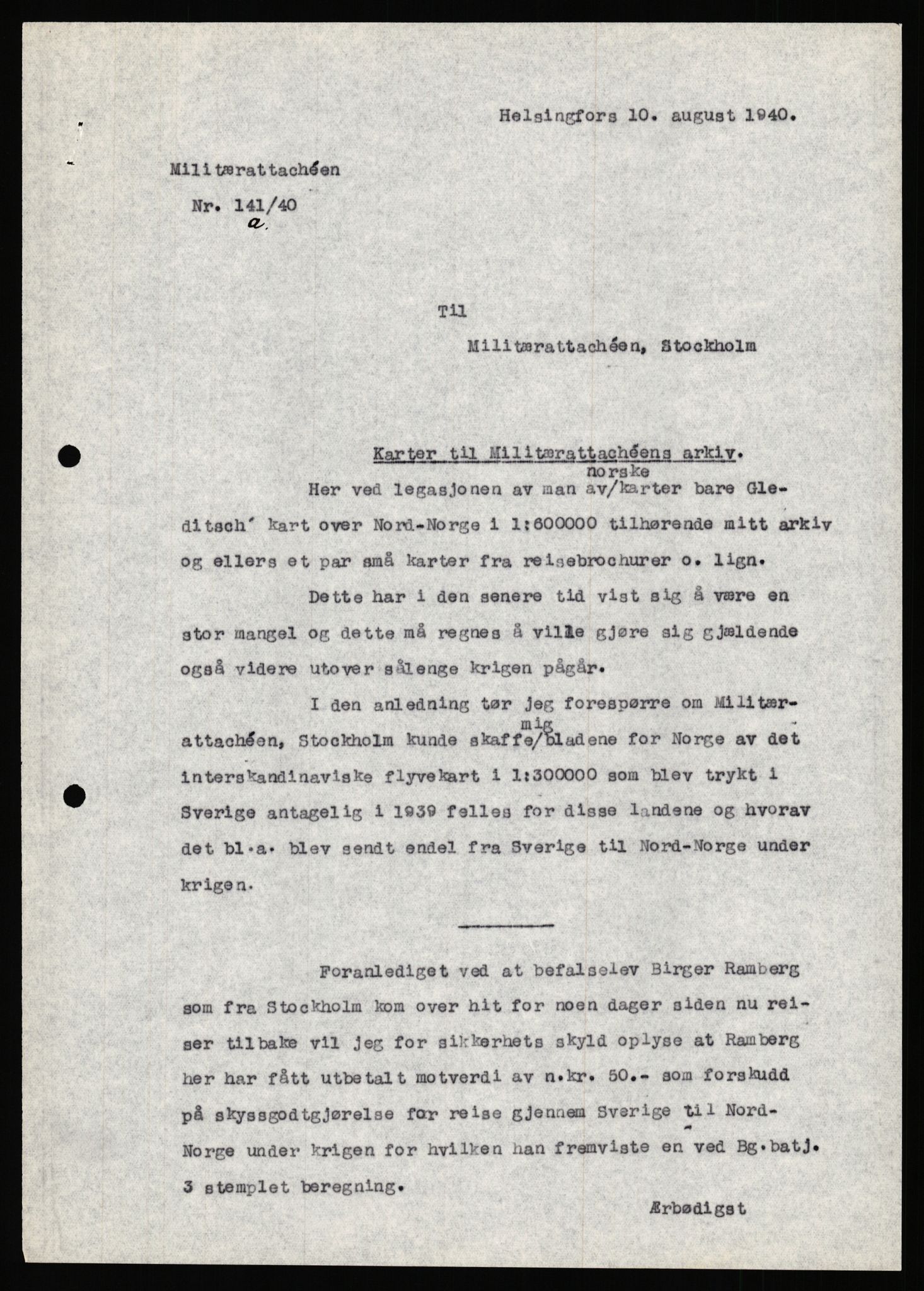 Forsvaret, Forsvarets krigshistoriske avdeling, AV/RA-RAFA-2017/Y/Ya/L0006: II-C-11-11,2 - Utenriksdepartementet.  Legasjonen i Helsingfors., 1940-1946, s. 375