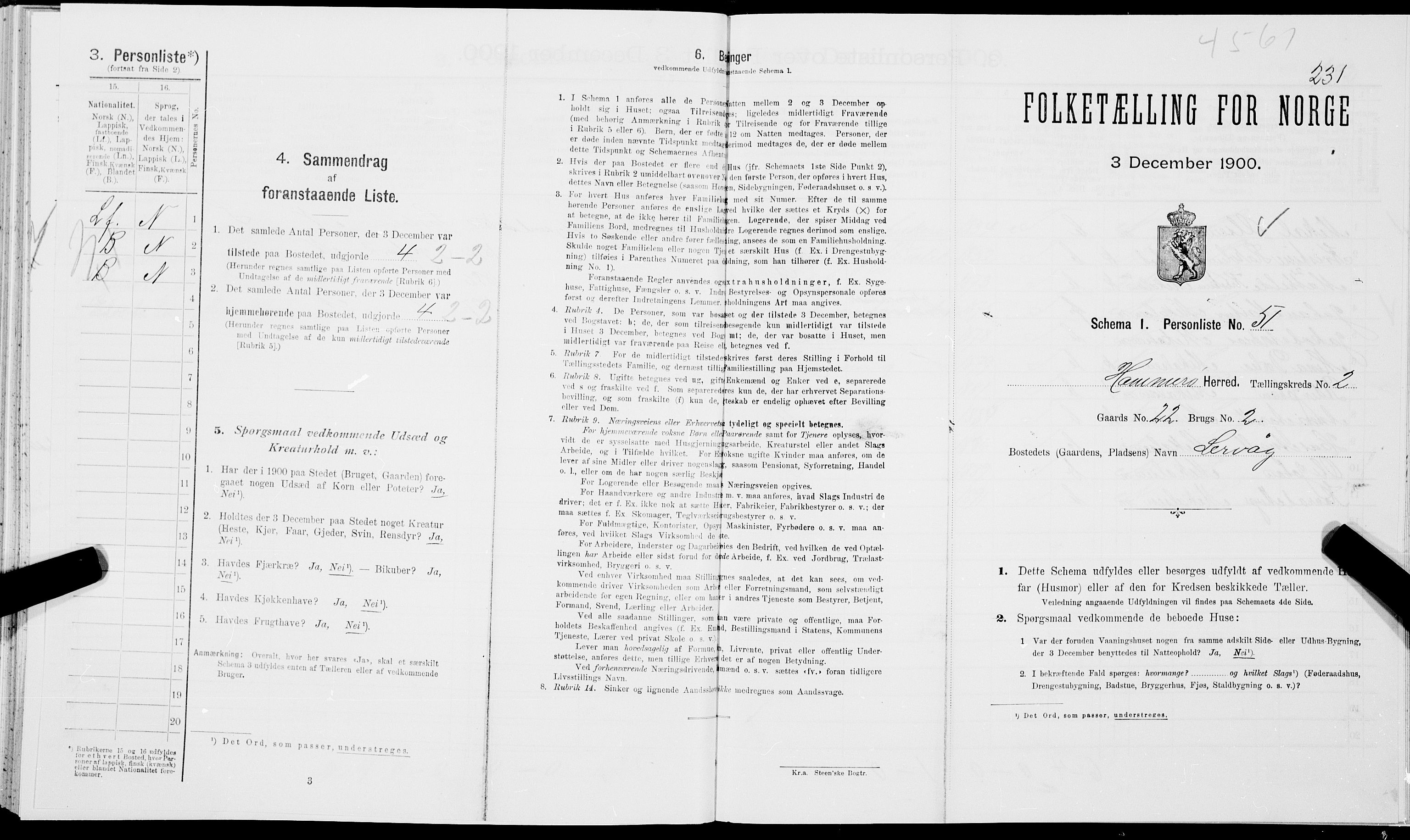 SAT, Folketelling 1900 for 1849 Hamarøy herred, 1900, s. 248