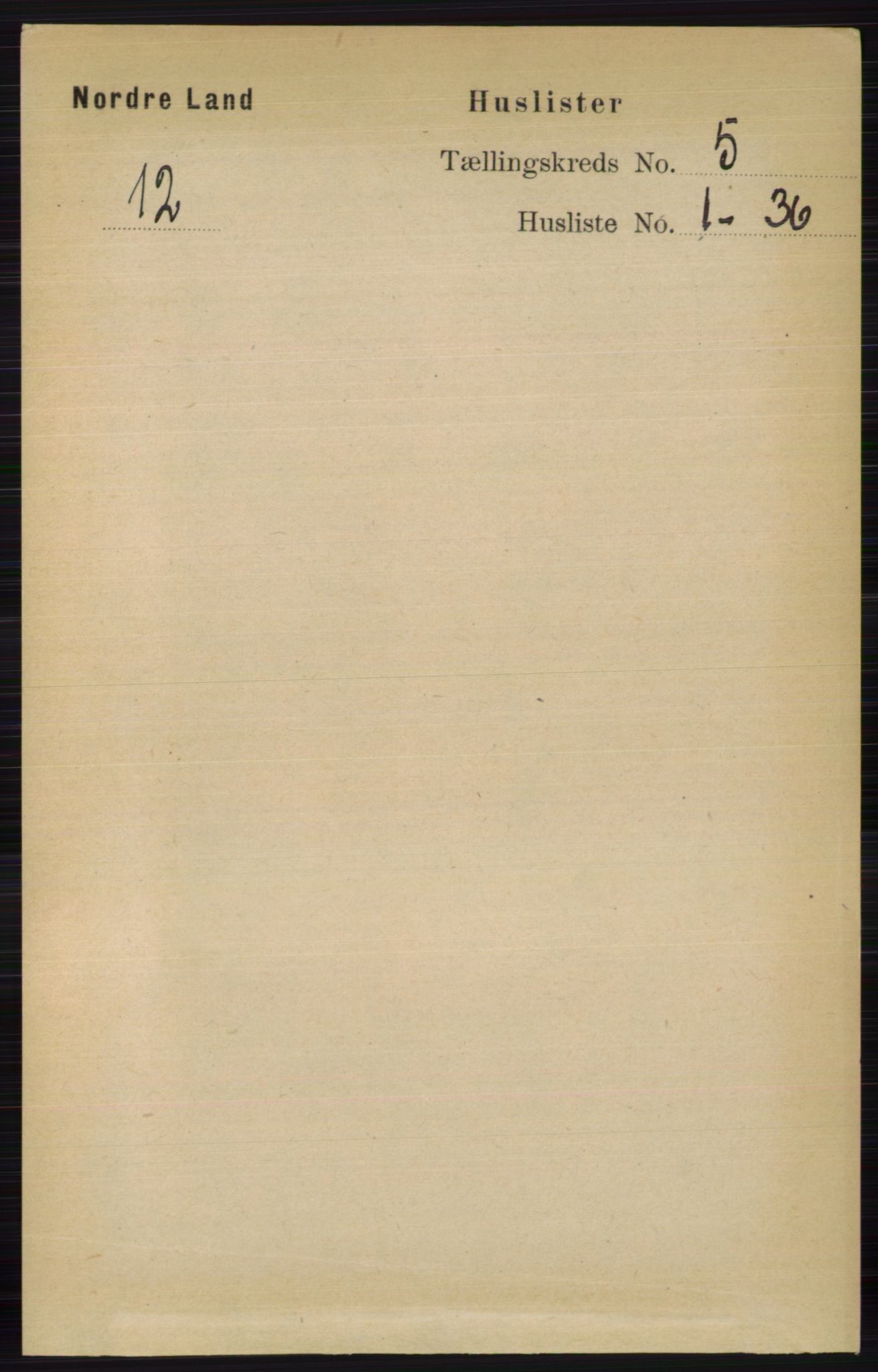 RA, Folketelling 1891 for 0538 Nordre Land herred, 1891, s. 1513