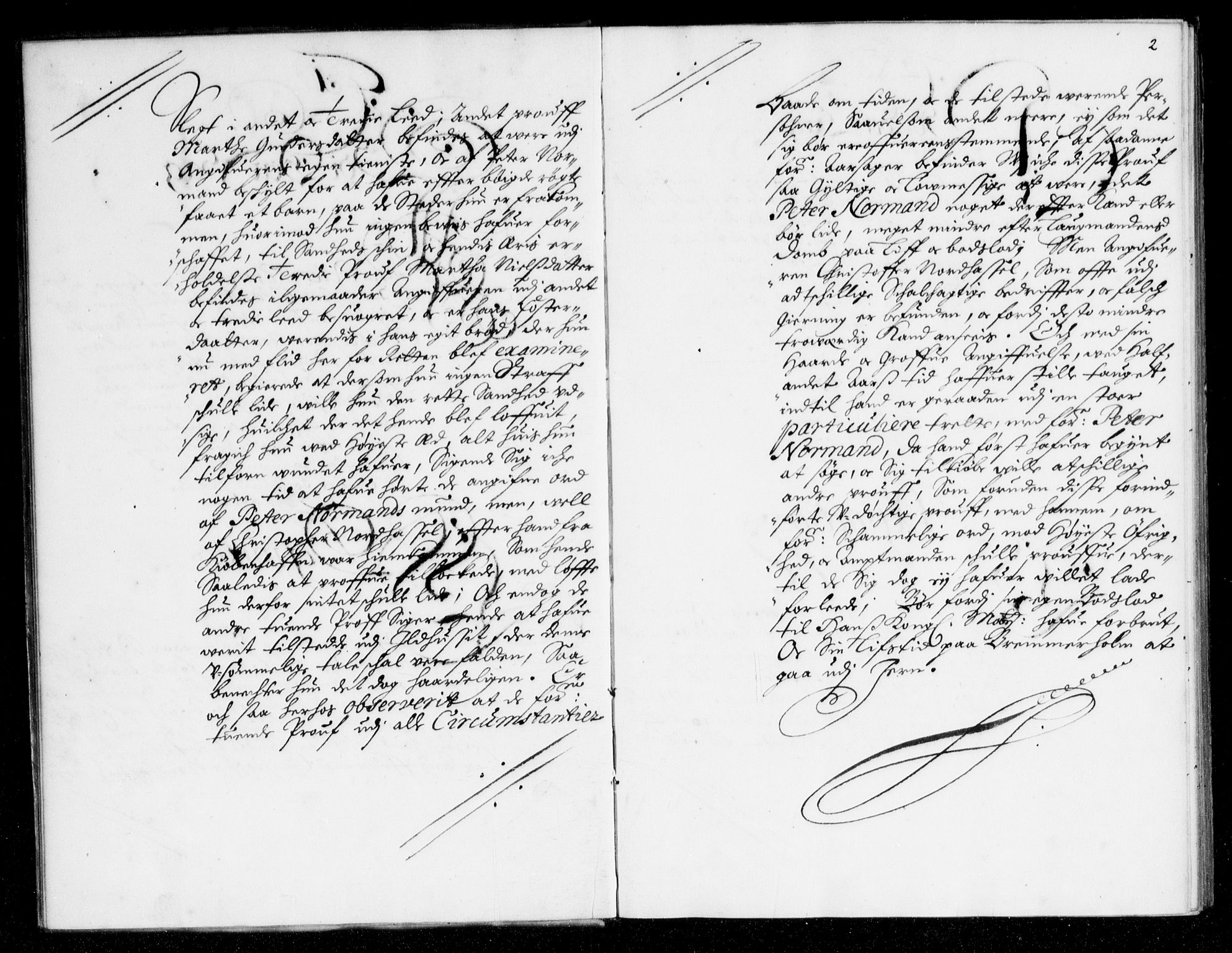 Overhoffretten 1667-1797, AV/RA-EA-2884/Aa/L0011: Avsiktsprotokoll, 1674, s. 1b-2a