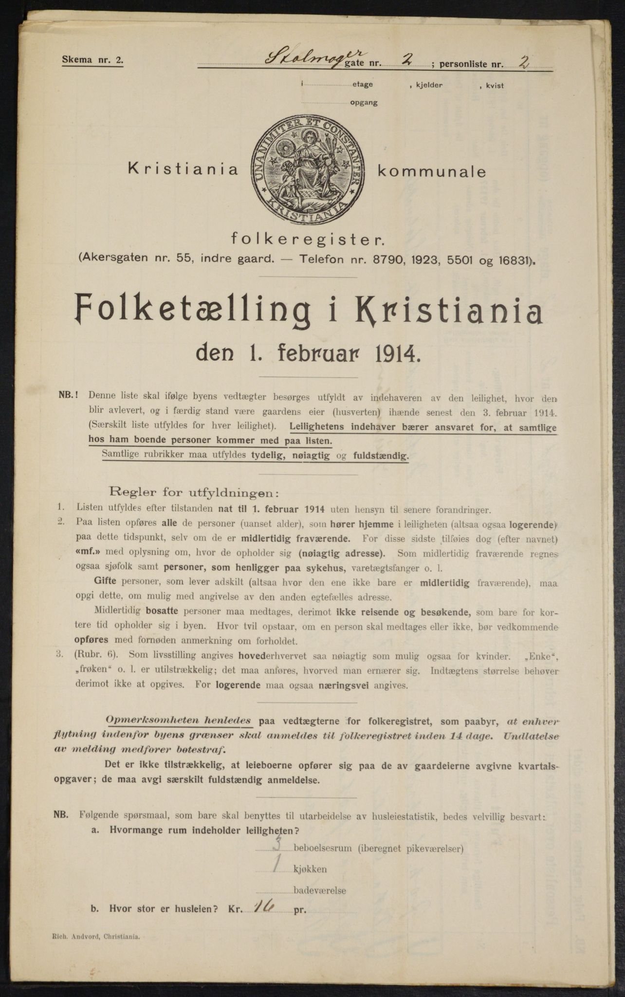 OBA, Kommunal folketelling 1.2.1914 for Kristiania, 1914, s. 103265