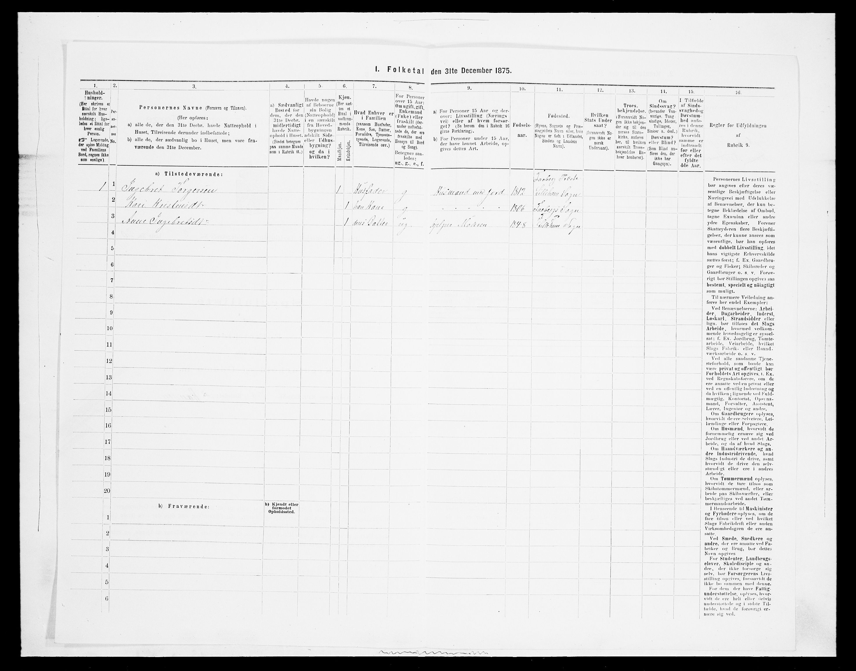 SAH, Folketelling 1875 for 0524L Fåberg prestegjeld, Fåberg sokn og Lillehammer landsokn, 1875, s. 337