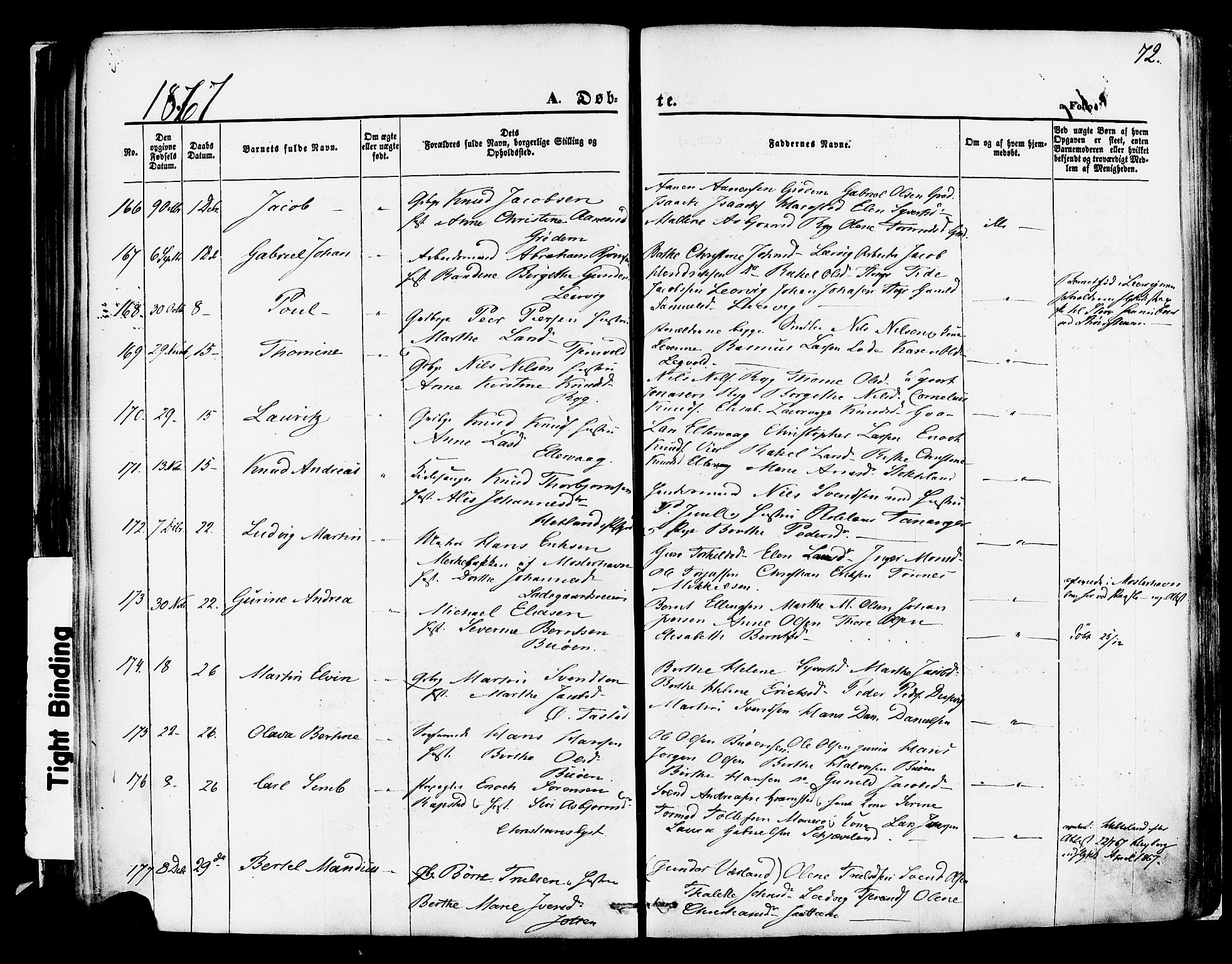 Hetland sokneprestkontor, AV/SAST-A-101826/30/30BA/L0003: Ministerialbok nr. A 3, 1862-1876, s. 72