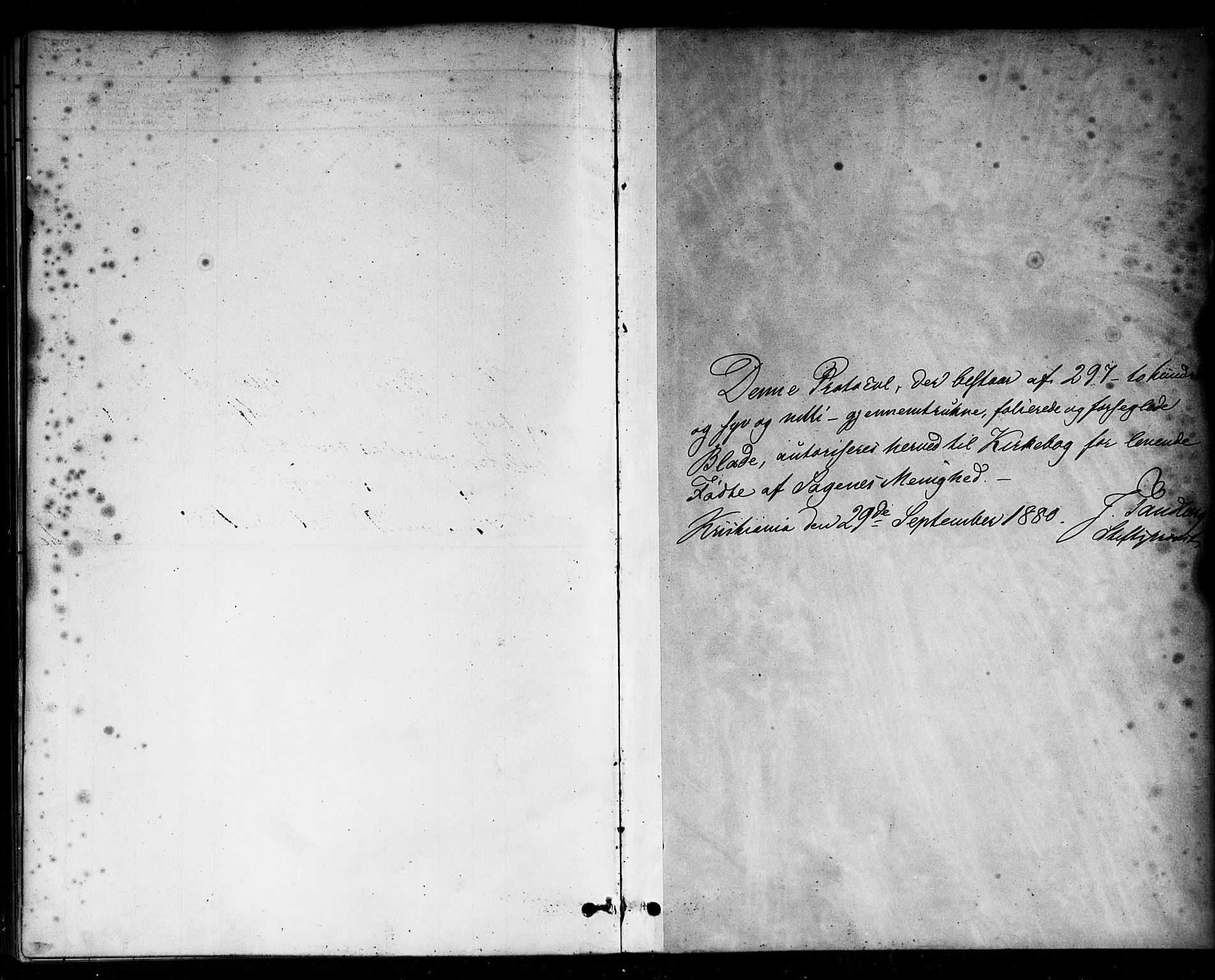 Sagene prestekontor Kirkebøker, SAO/A-10796/G/L0001: Klokkerbok nr. 1, 1880-1891