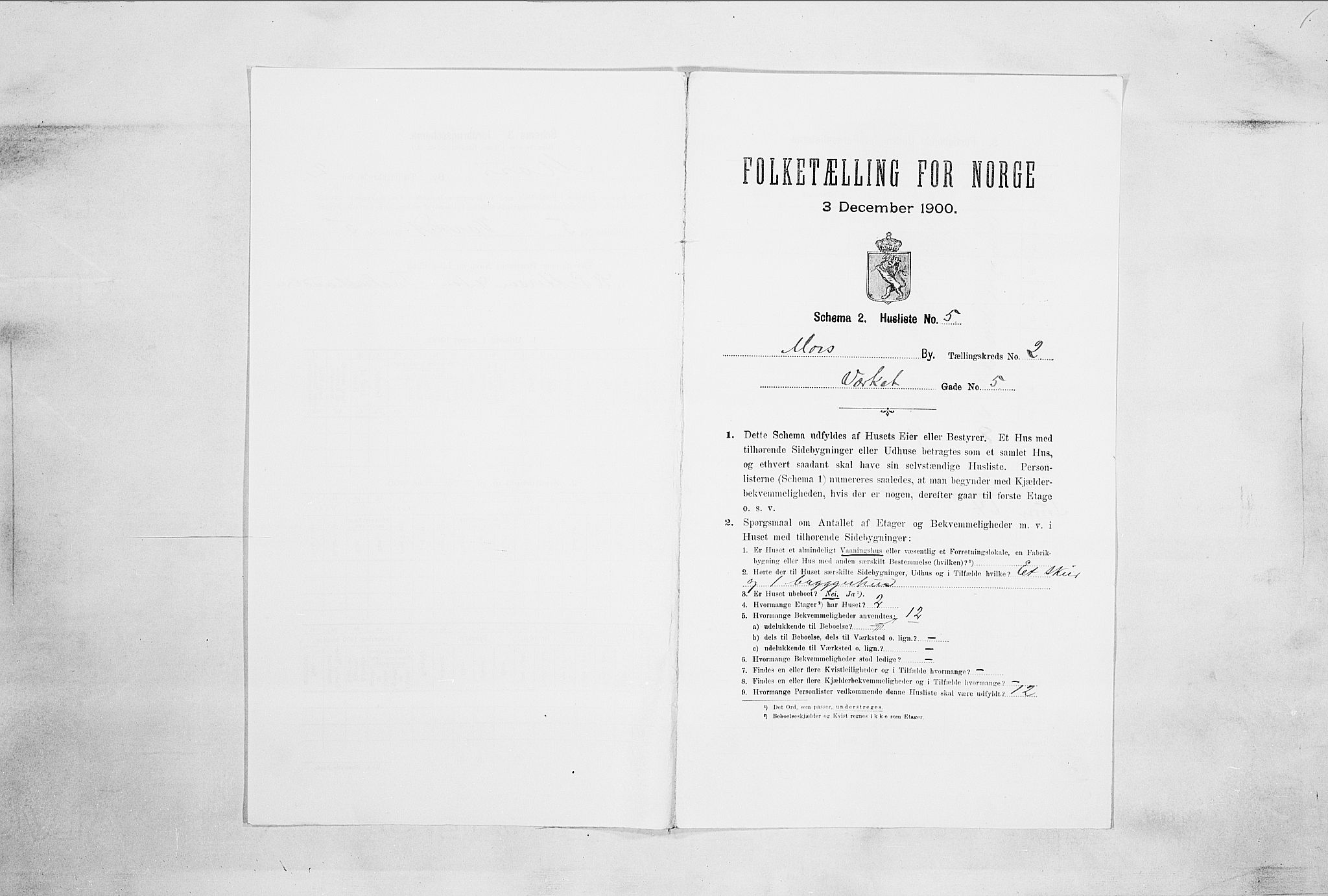 SAO, Folketelling 1900 for 0104 Moss kjøpstad, 1900