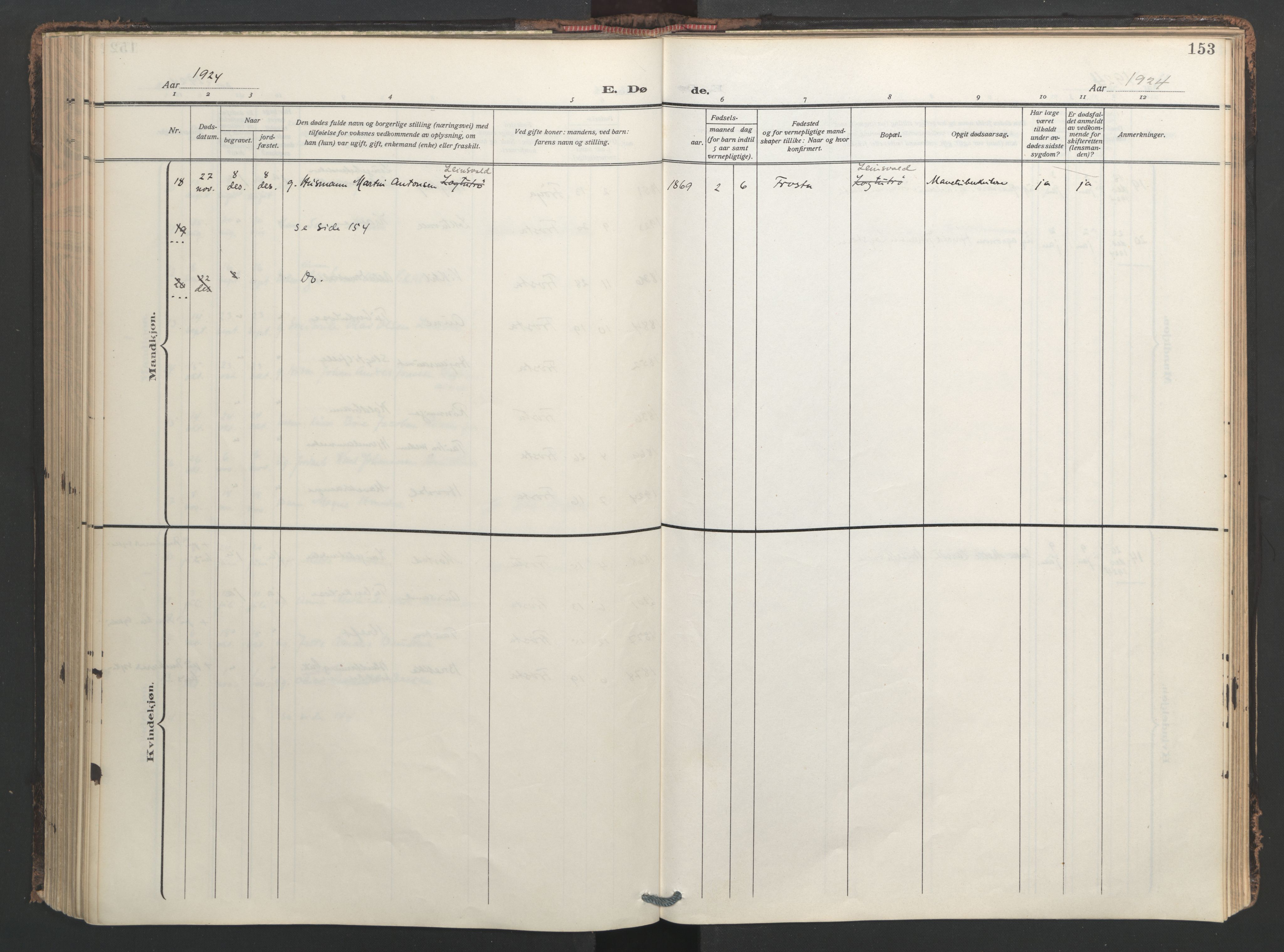 Ministerialprotokoller, klokkerbøker og fødselsregistre - Nord-Trøndelag, SAT/A-1458/713/L0123: Ministerialbok nr. 713A12, 1911-1925, s. 153