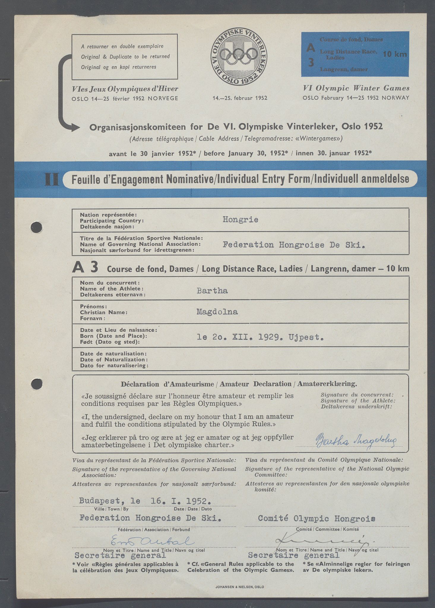 Organisasjonskomiteen for de VI. olympiske vinterleker, OBA/A-20130/H/Ha, 1951-1952, s. 185