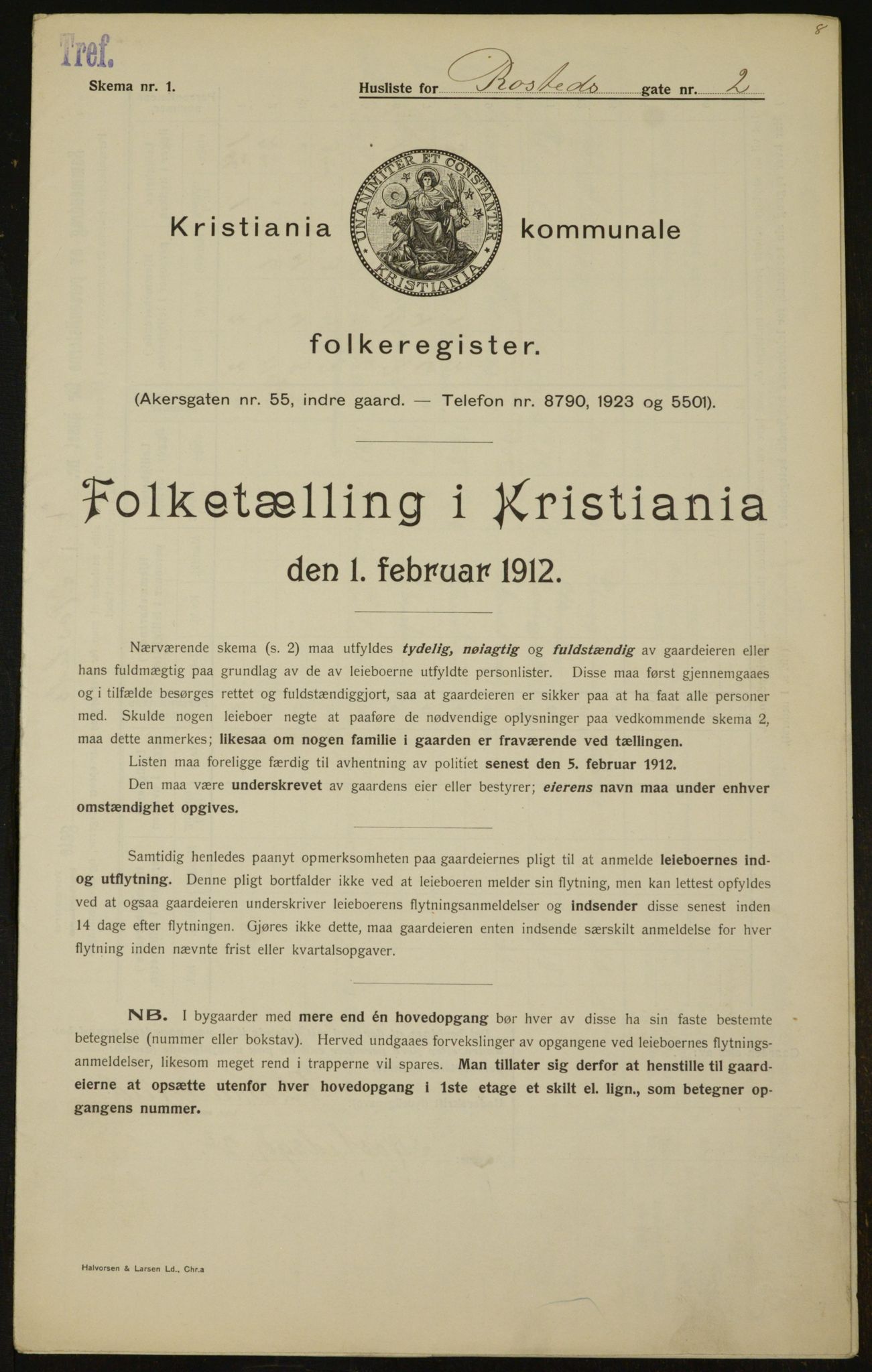 OBA, Kommunal folketelling 1.2.1912 for Kristiania, 1912, s. 84266