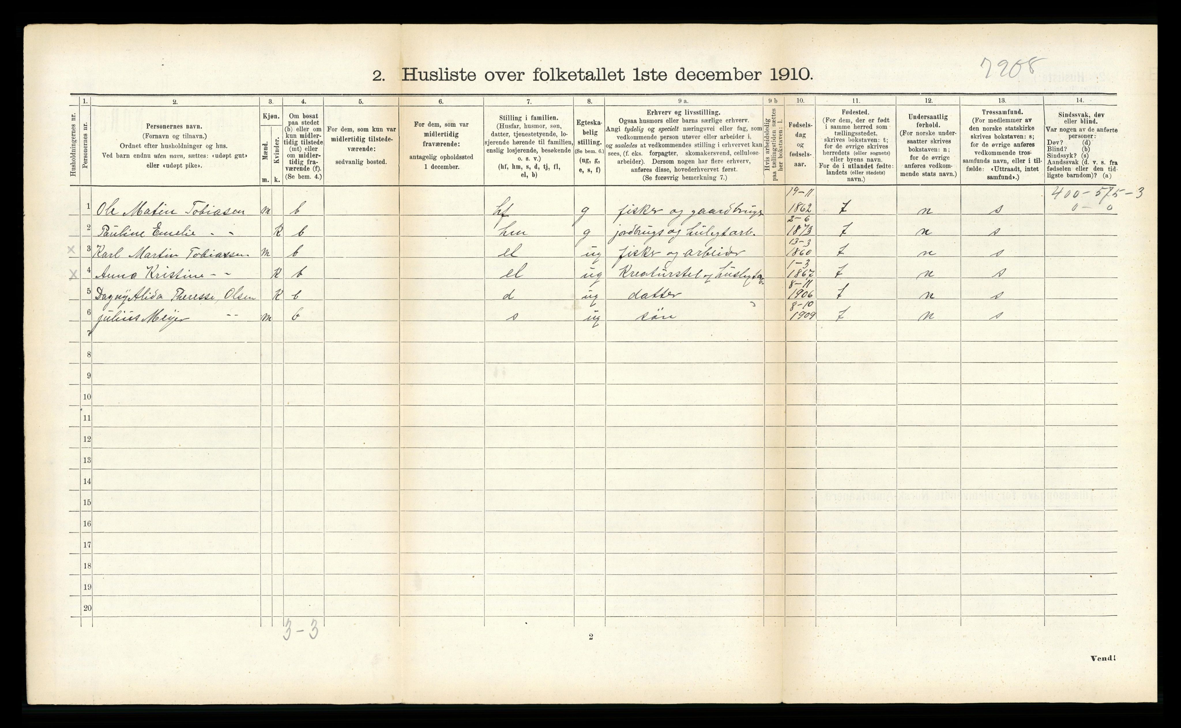 RA, Folketelling 1910 for 1934 Tromsøysund herred, 1910, s. 1204