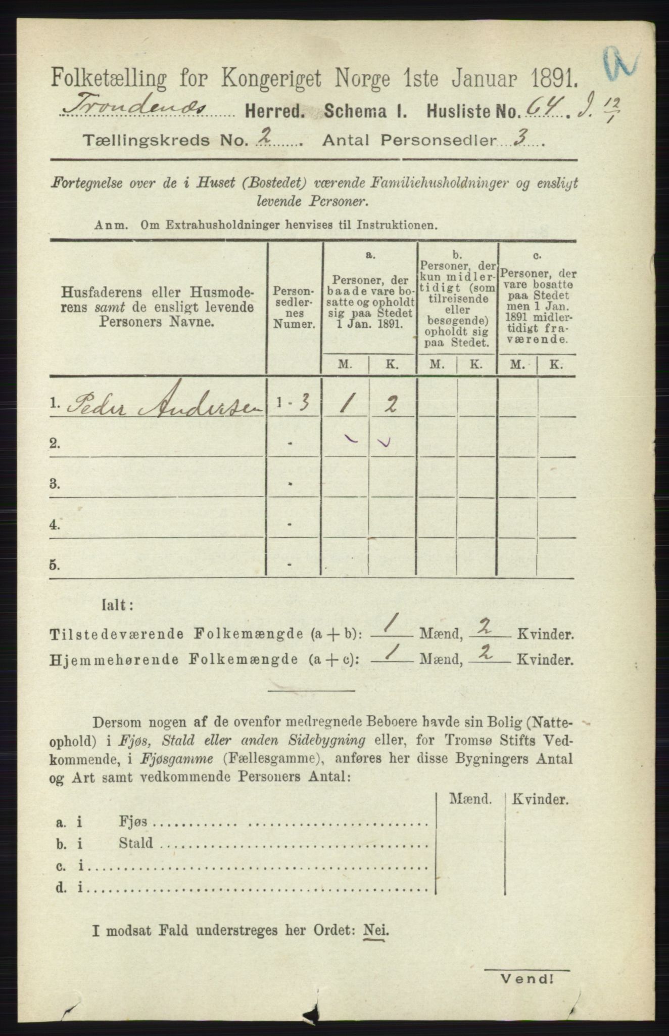 RA, Folketelling 1891 for 1914 Trondenes herred, 1891, s. 642