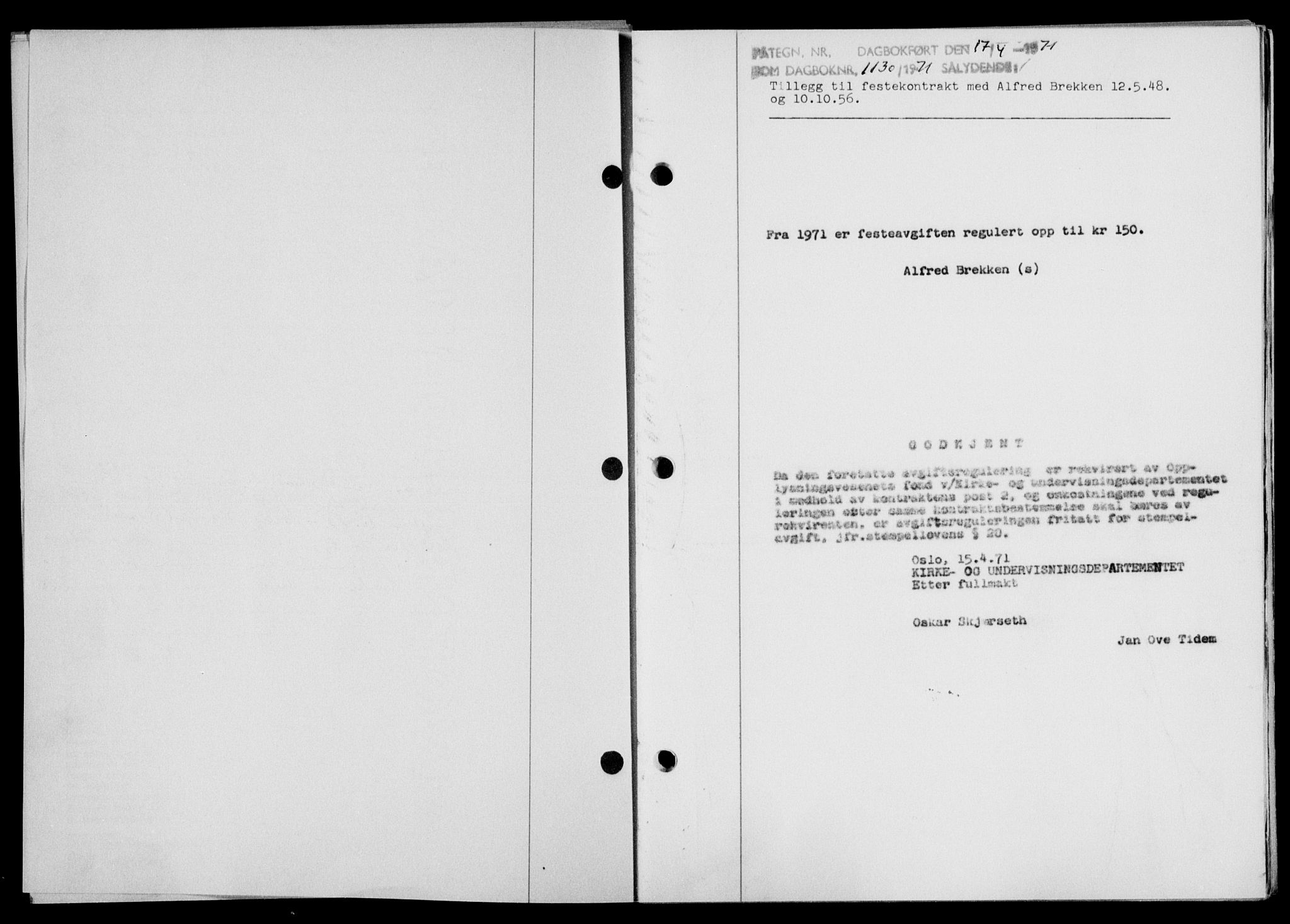 Lofoten sorenskriveri, SAT/A-0017/1/2/2C/L0018a: Pantebok nr. 18a, 1948-1948, Dagboknr: 1130/1948