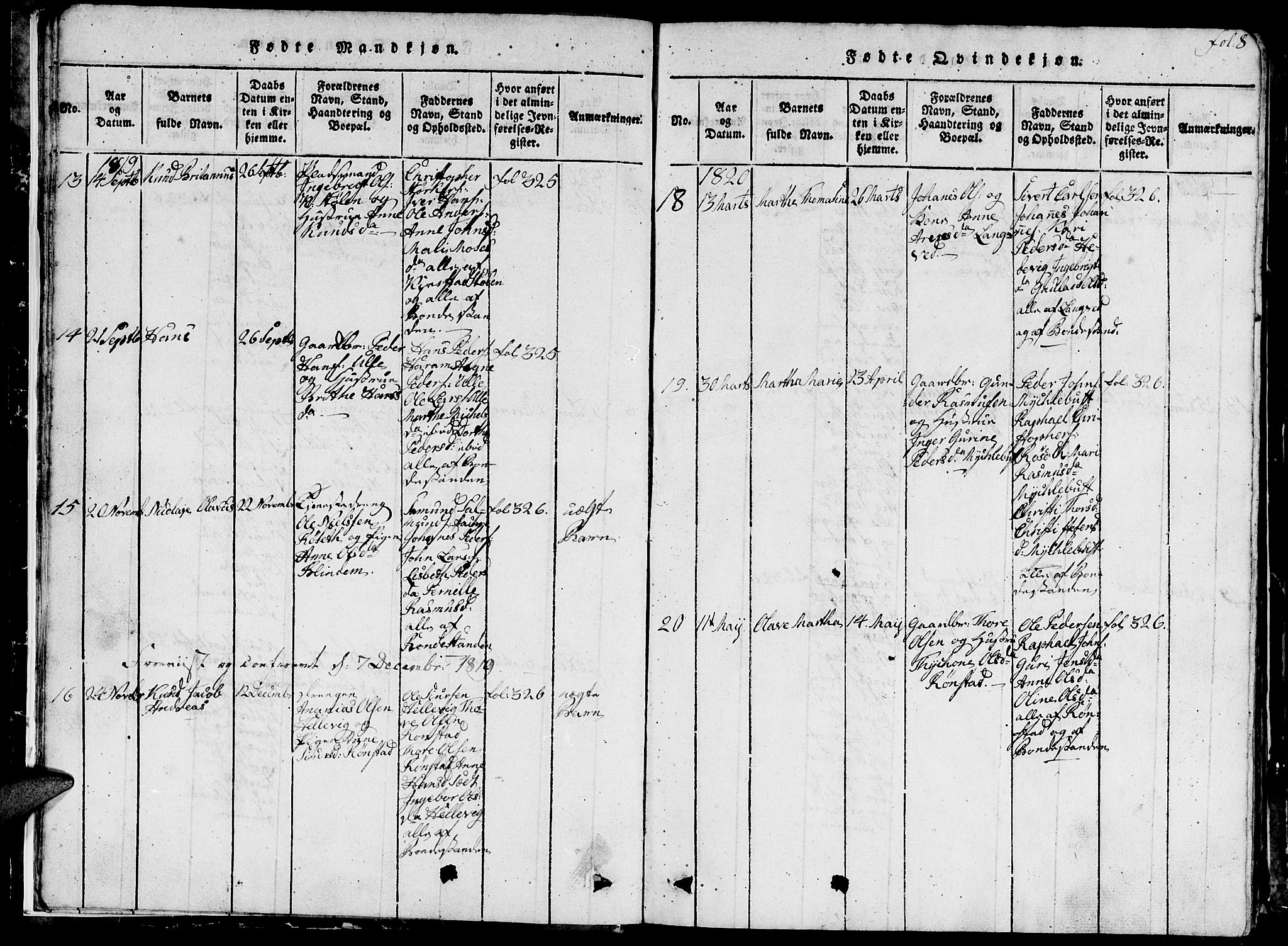 Ministerialprotokoller, klokkerbøker og fødselsregistre - Møre og Romsdal, AV/SAT-A-1454/536/L0506: Klokkerbok nr. 536C01, 1818-1859, s. 8