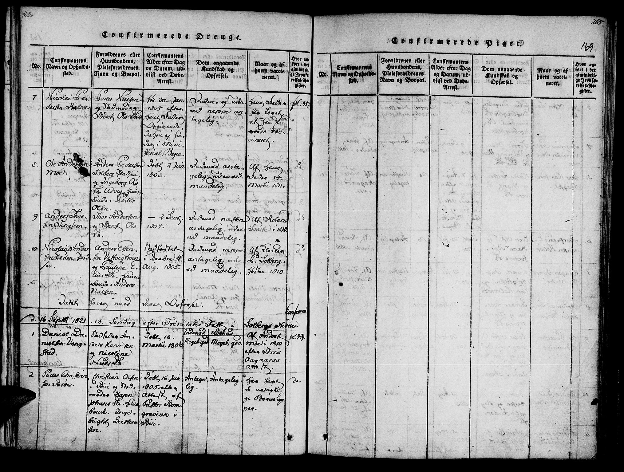 Ministerialprotokoller, klokkerbøker og fødselsregistre - Nord-Trøndelag, AV/SAT-A-1458/741/L0387: Ministerialbok nr. 741A03 /3, 1817-1822, s. 169