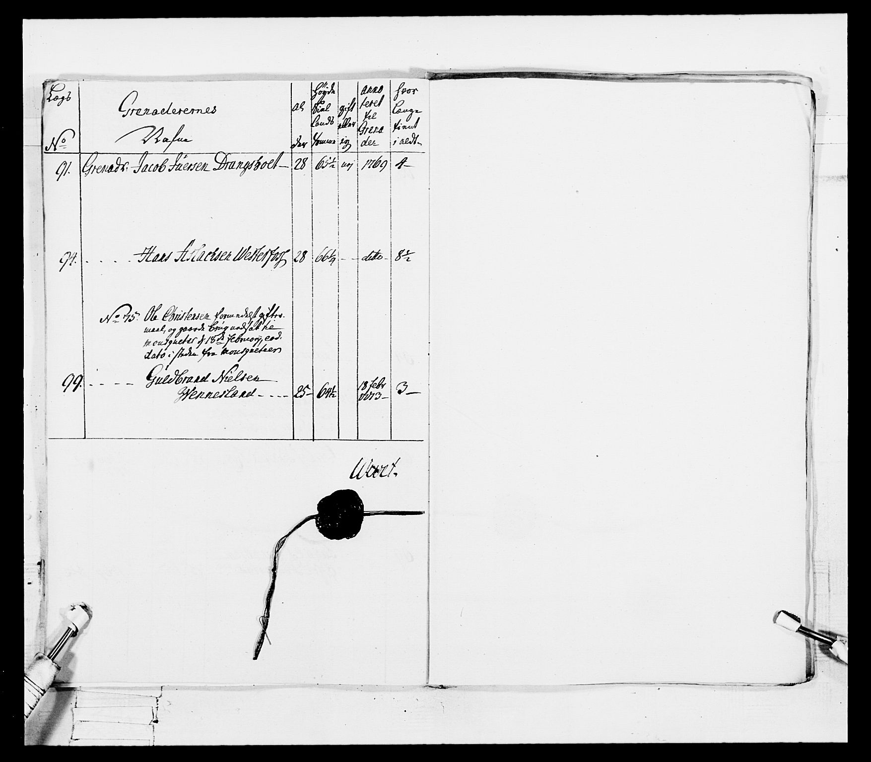 Generalitets- og kommissariatskollegiet, Det kongelige norske kommissariatskollegium, AV/RA-EA-5420/E/Eh/L0101: 1. Vesterlenske nasjonale infanteriregiment, 1766-1777, s. 276