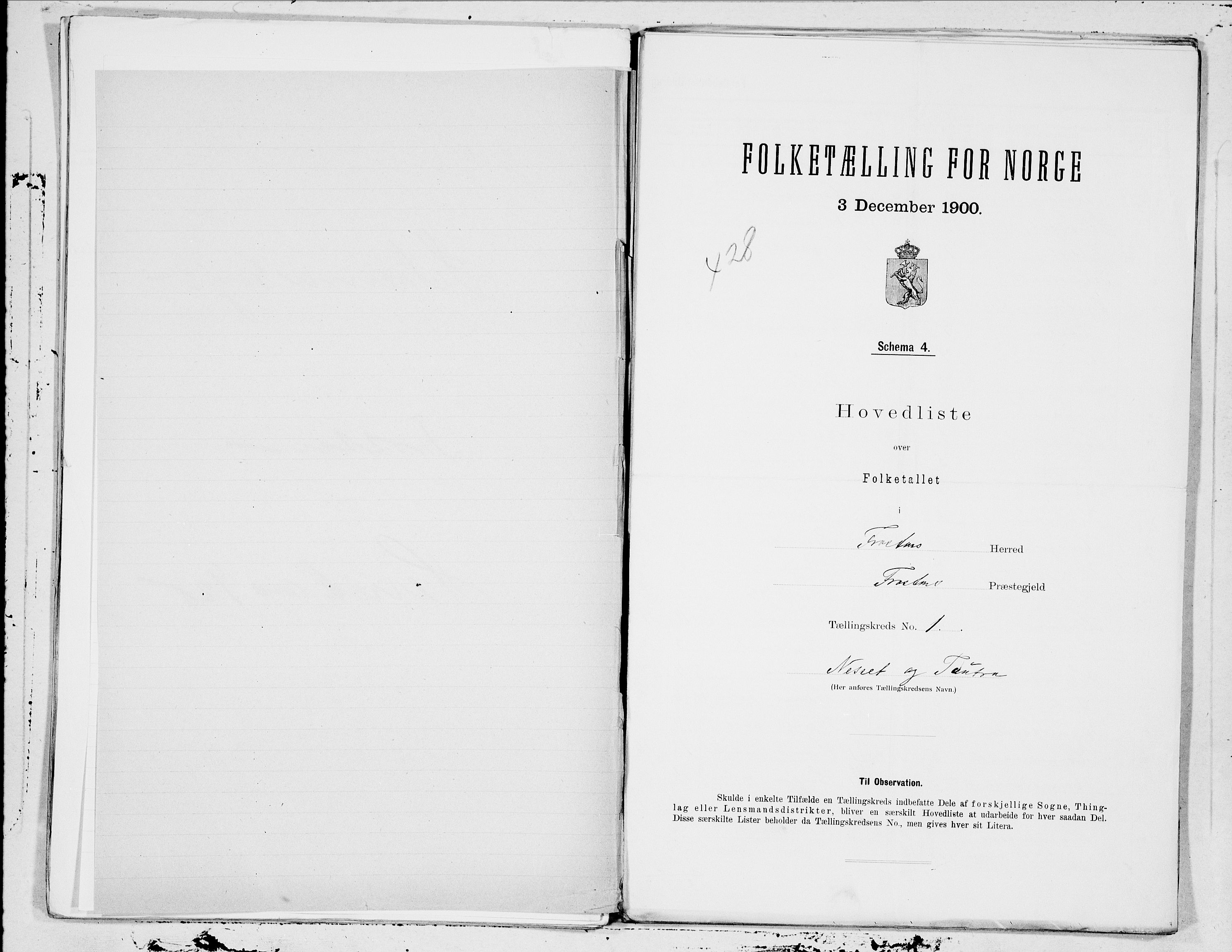 SAT, Folketelling 1900 for 1717 Frosta herred, 1900, s. 2
