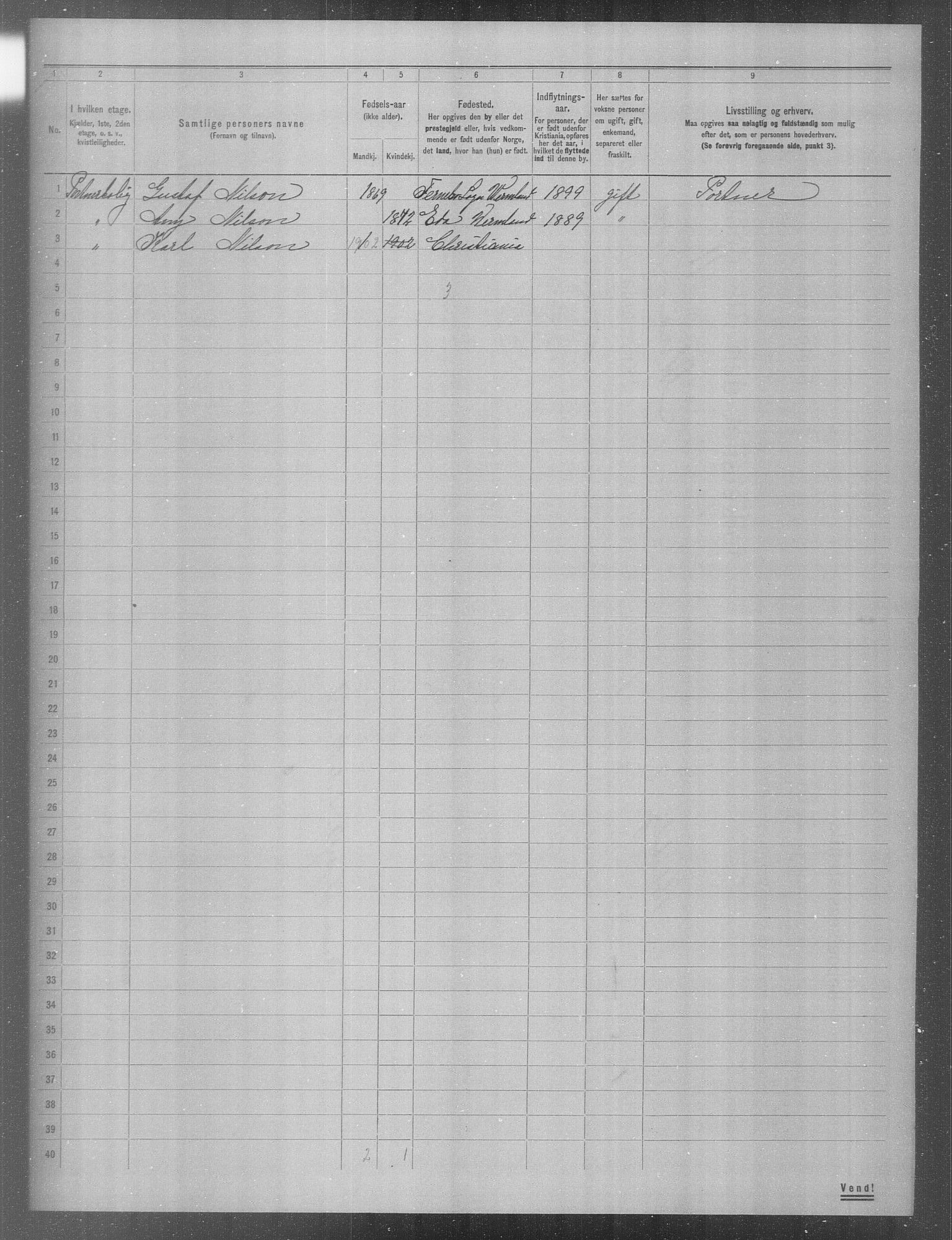 OBA, Kommunal folketelling 31.12.1904 for Kristiania kjøpstad, 1904, s. 406