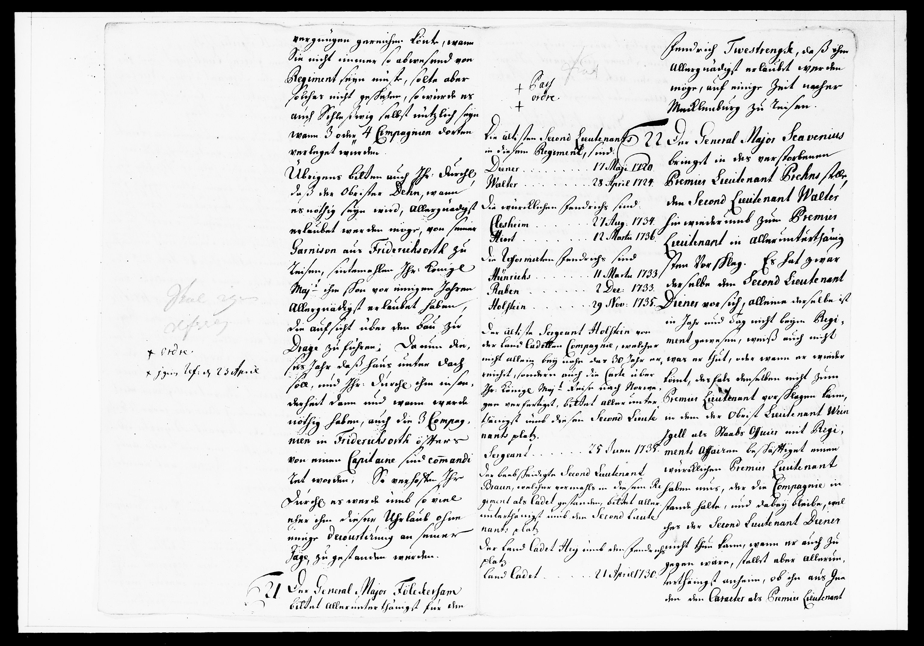 Krigskollegiet, Krigskancelliet, DRA/A-0006/-/1130-1137: Refererede sager, 1736, s. 144